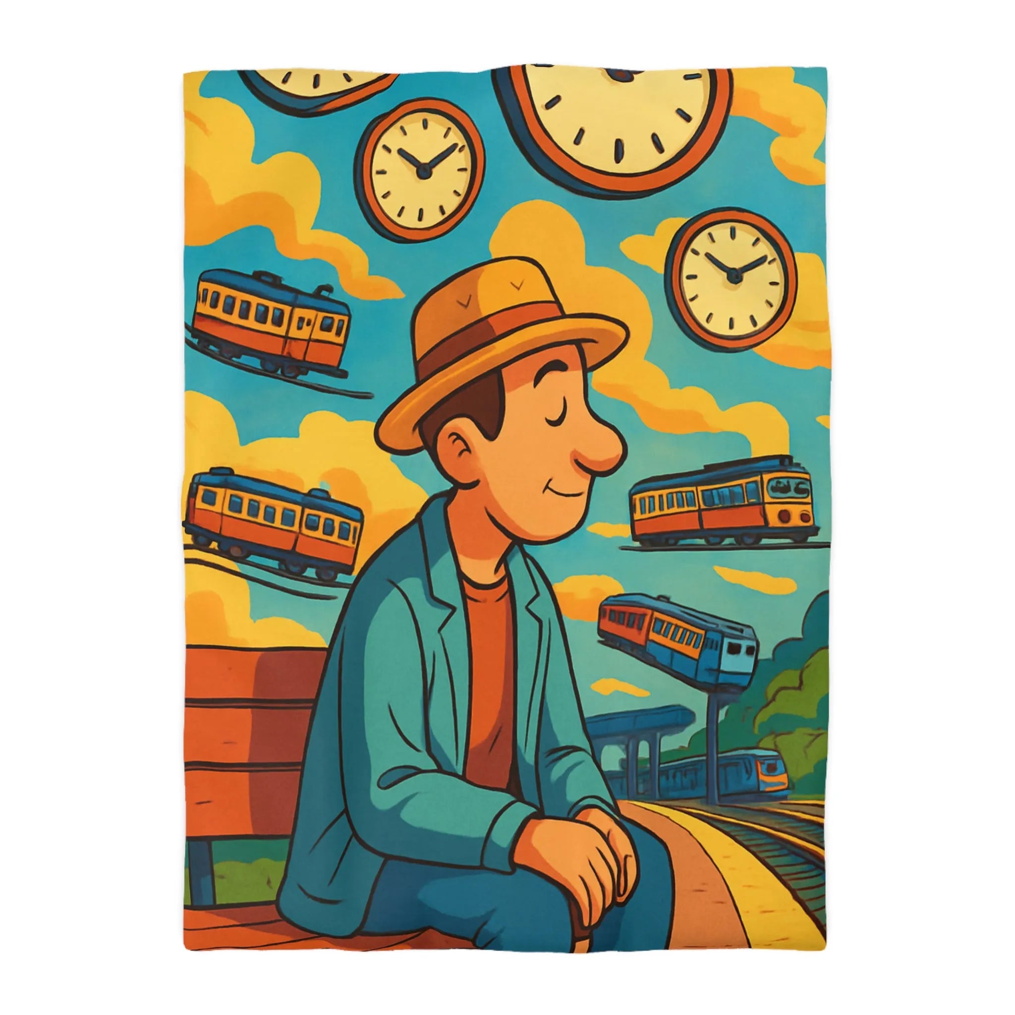 Housse de Couette Microfibre Art Graphique Contemporain Style Décoratif Chambre Tendance