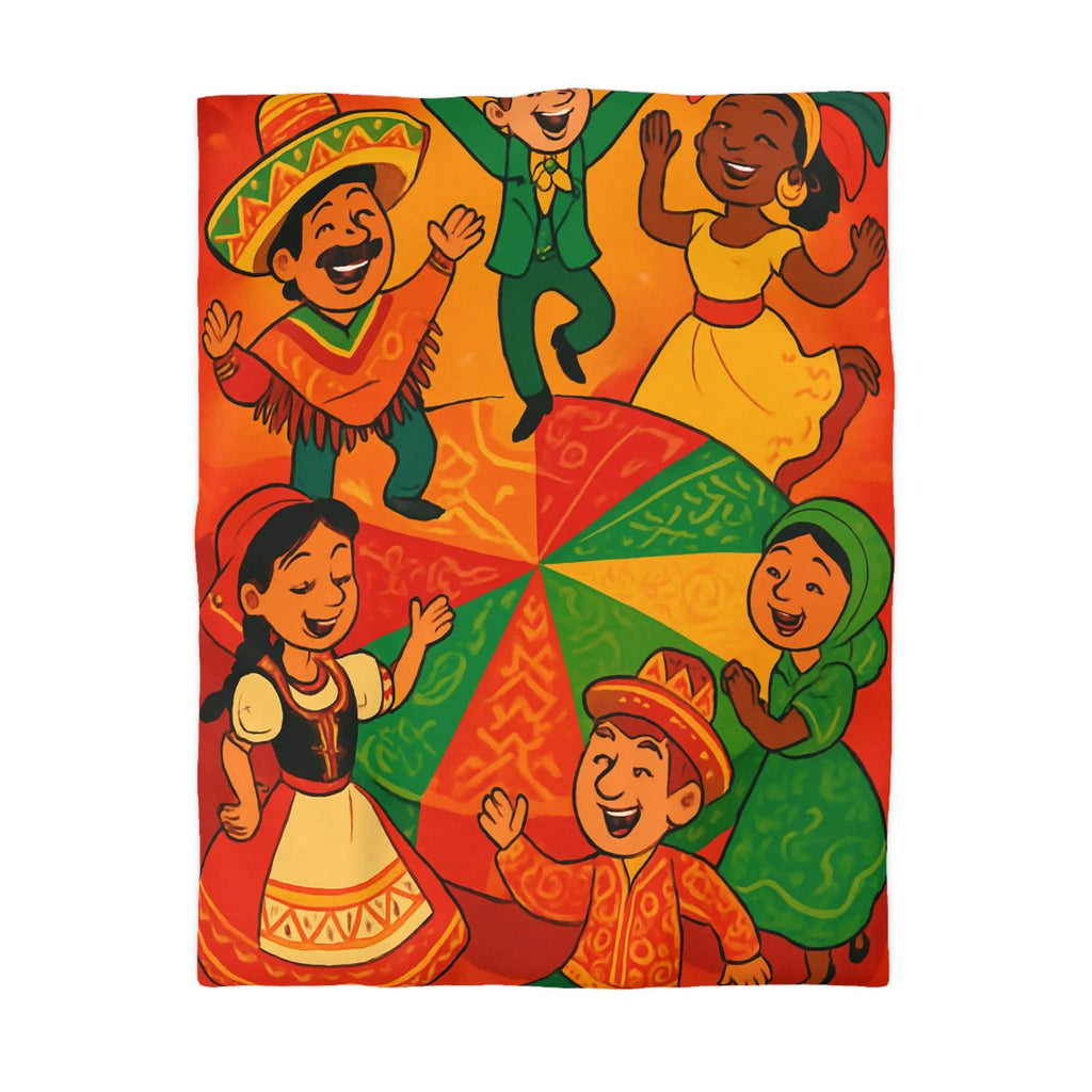 Décorez votre chambre avec une housse de couette aux motifs culturels vibrants et festifs