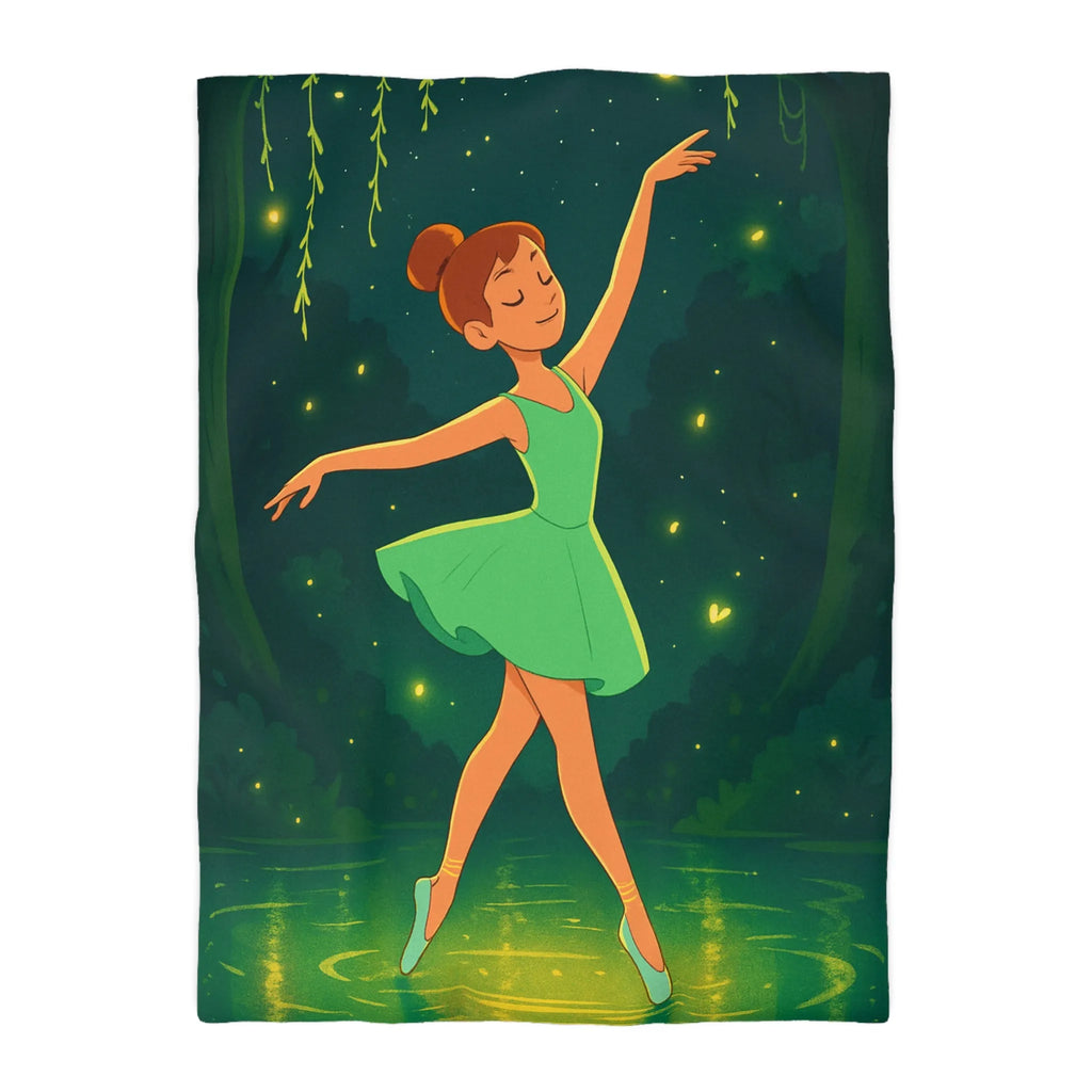 Housse de couette danseuse élégante forêt magique avec lucioles féeriques illuminées