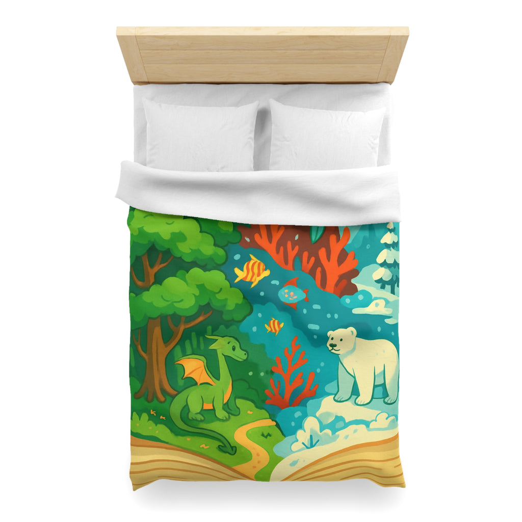 Housse de Couette Microfibre Design Artistique Moderne Décoration Chambre Confort Premium