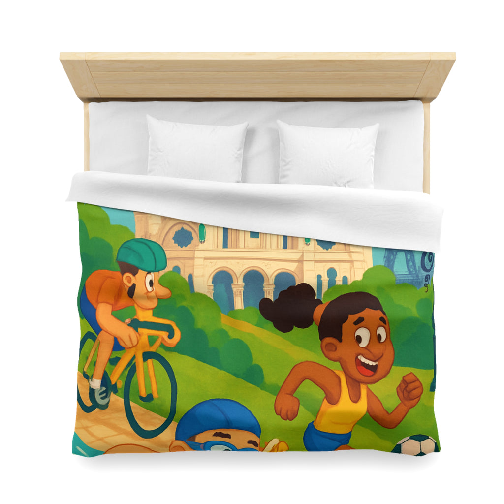 Housse de Couette Microfibre Illustration Unique Design Moderne Décoration Intérieure Raffinée