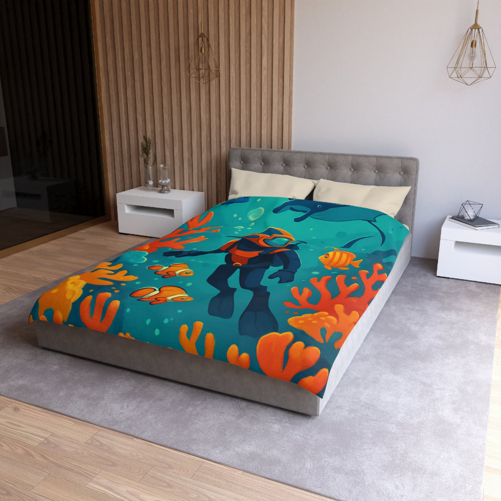 Housse de Couette Microfibre Illustration Unique Design Moderne Décoration Intérieure Raffinée