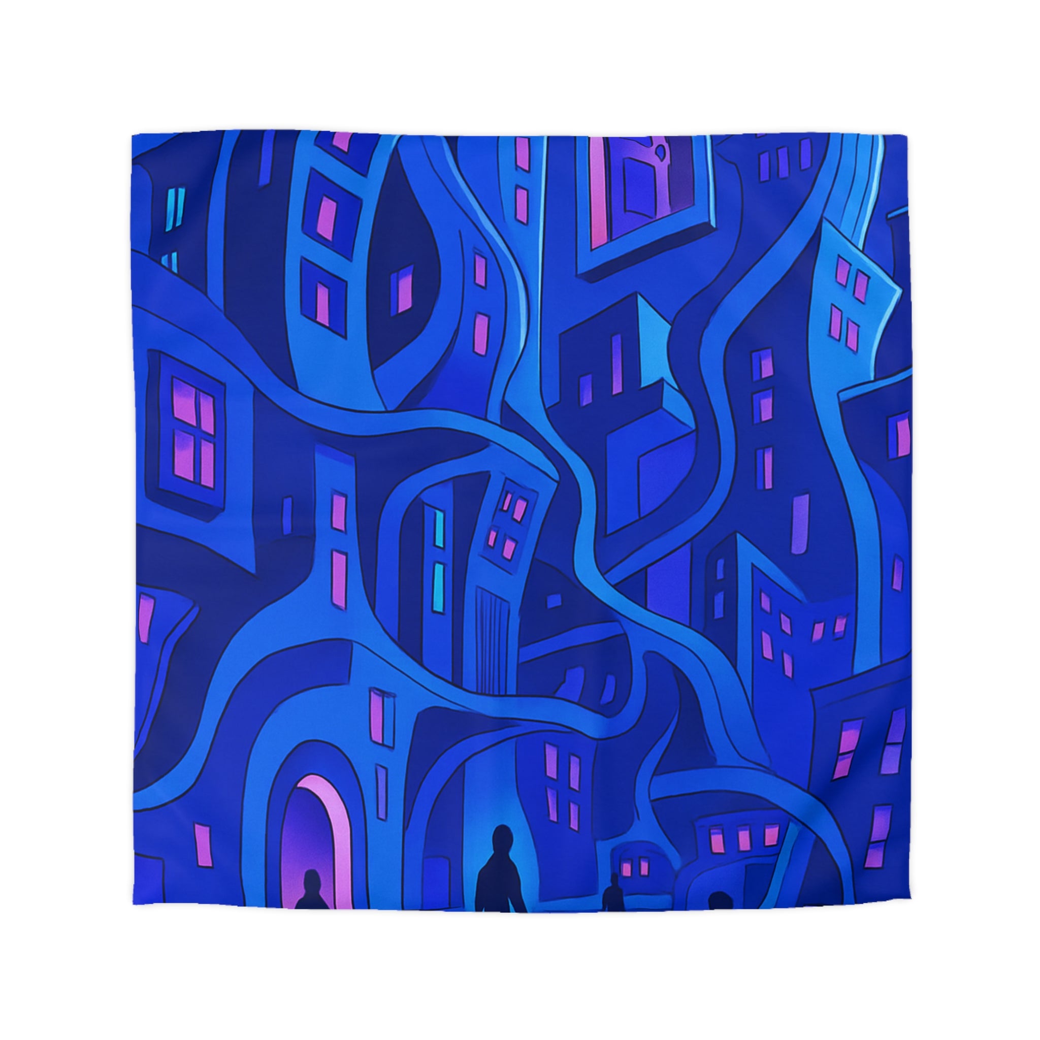 Housse de Couette Microfibre Motif Créatif Original Style Contemporain Chambre Élégante