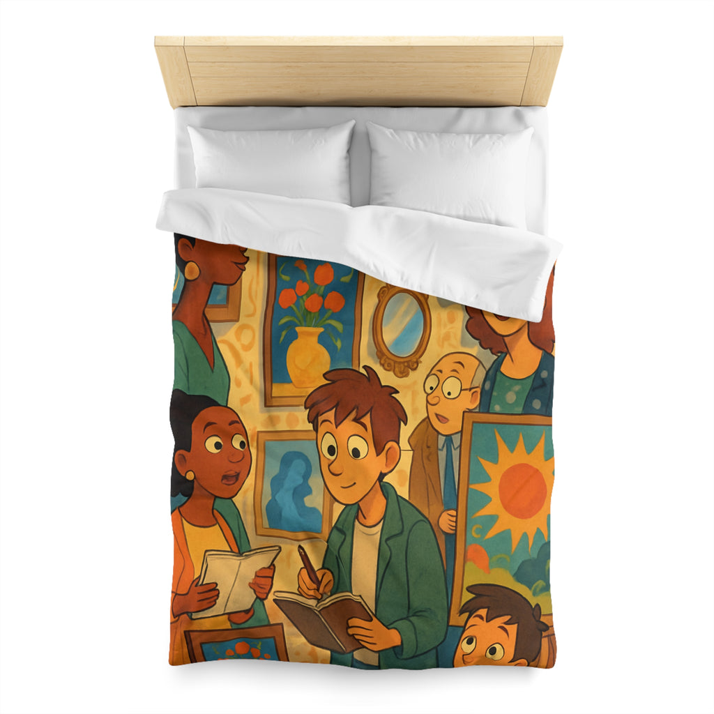 Housse de Couette Microfibre Design Artistique Moderne Décoration Chambre Confort Premium