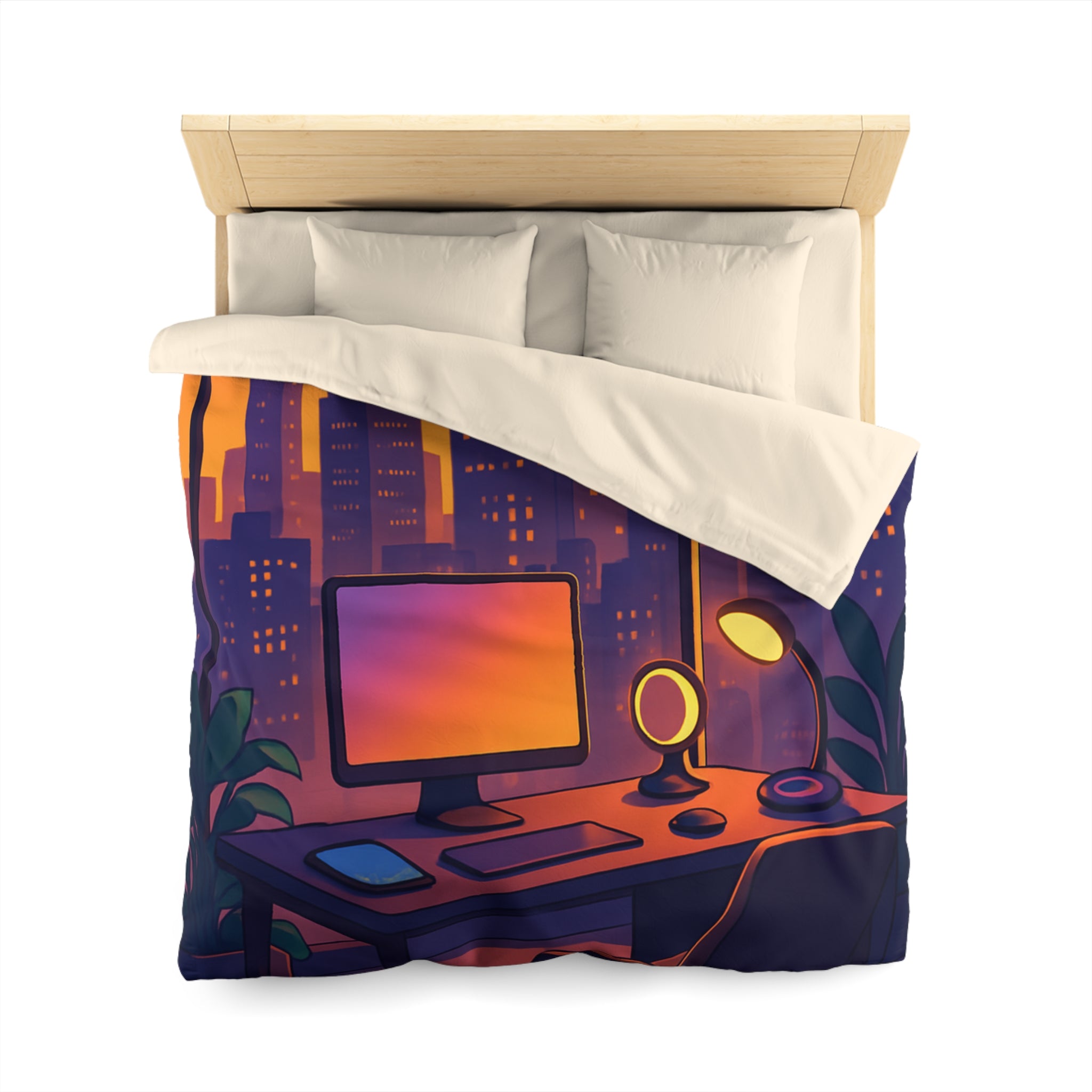 Housse de Couette Microfibre Design Artistique Moderne Décoration Chambre Confort Premium