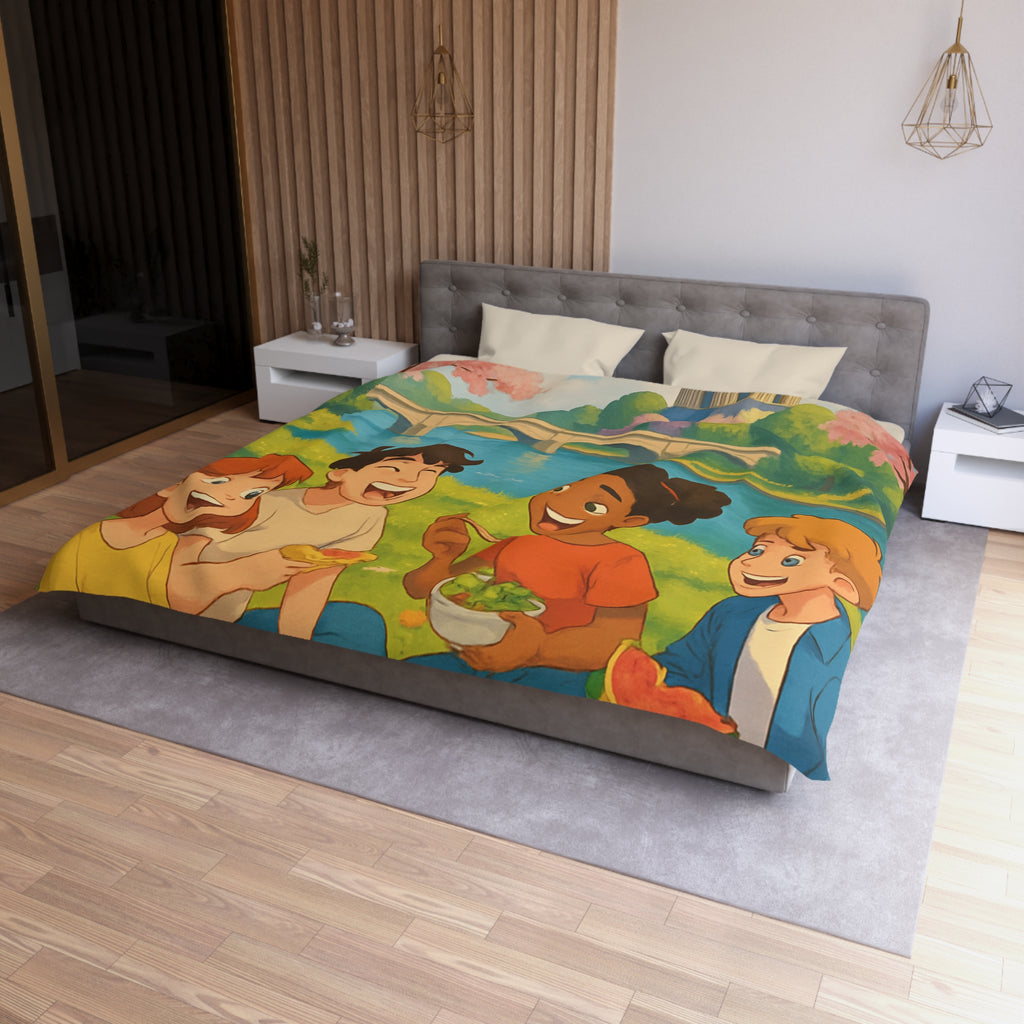 Housse de Couette Microfibre Motif Créatif Original Style Contemporain Chambre Élégante