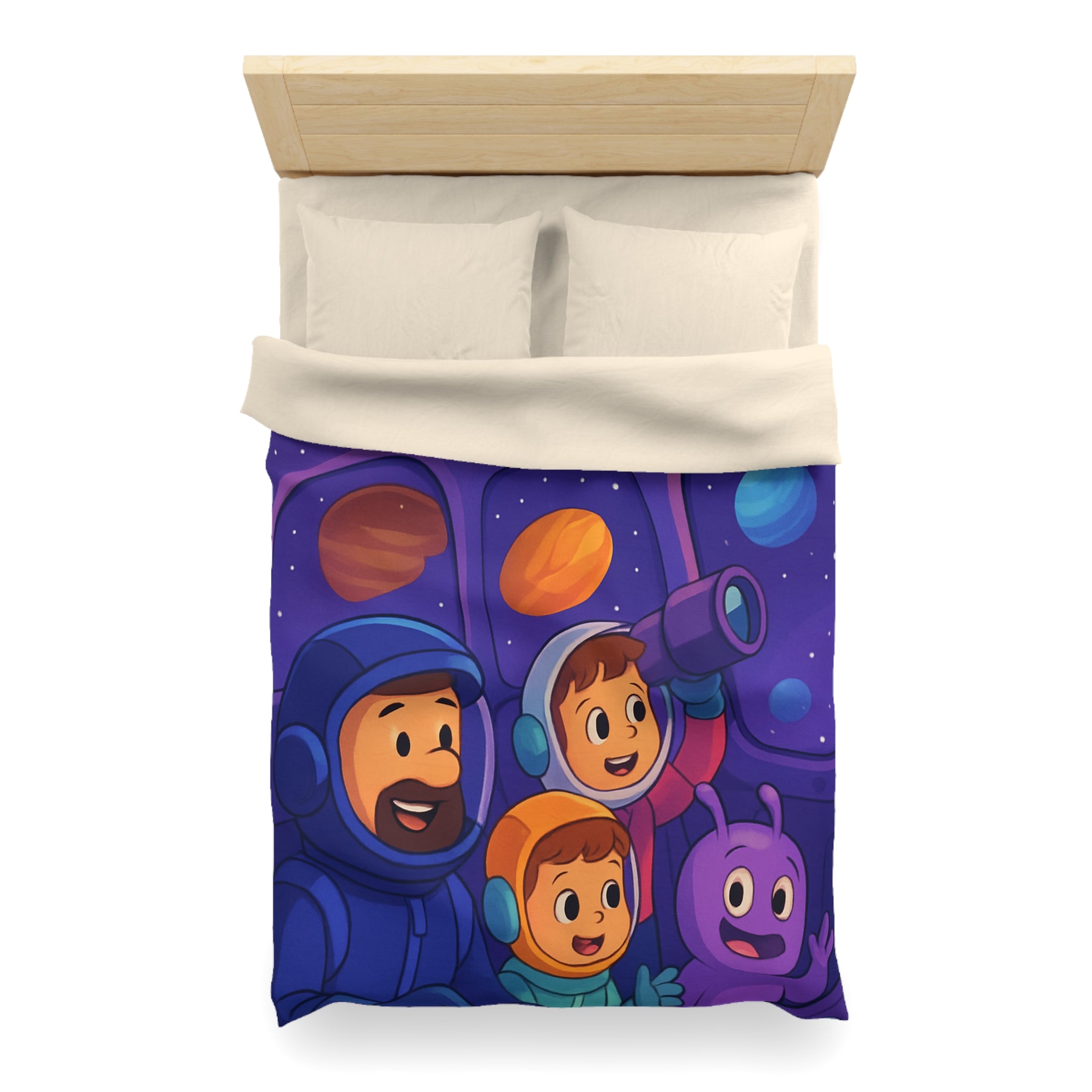 Housse de Couette Microfibre Motif Créatif Original Style Contemporain Chambre Élégante