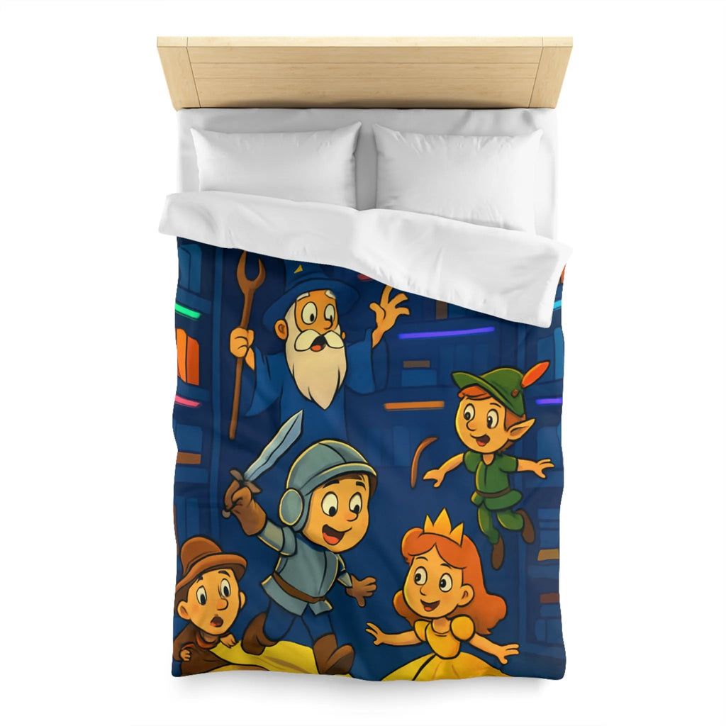 Housse de Couette Enchantée pour Enfants avec Contes Magiques et Personnages Historiques Colorés