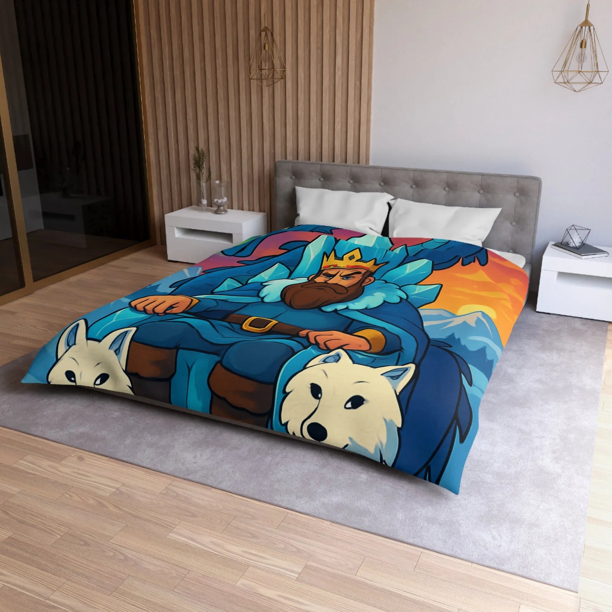 Housse de Couette Microfibre Art Graphique Contemporain Style Décoratif Chambre Tendance