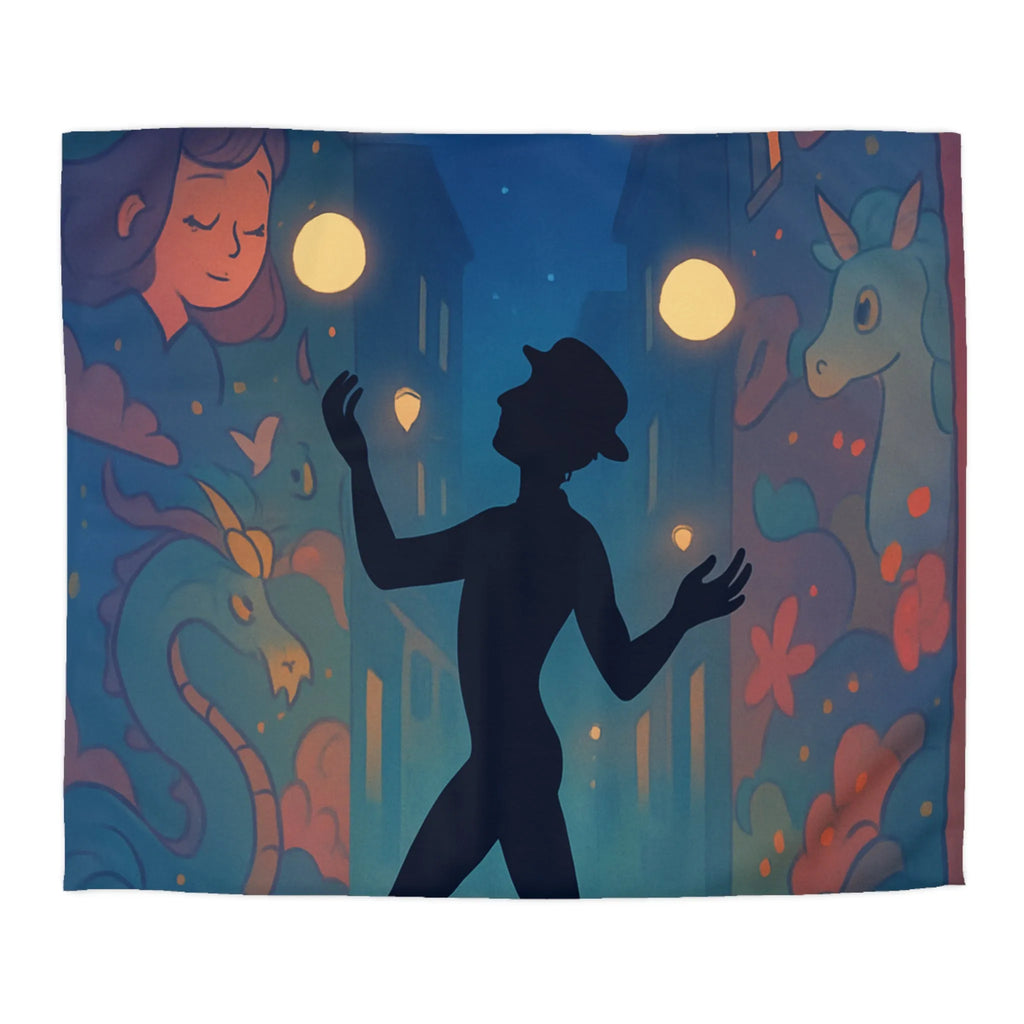 Housse de Couette Féérique avec Jongleur et Motifs de Nuit Enchantée Colorée