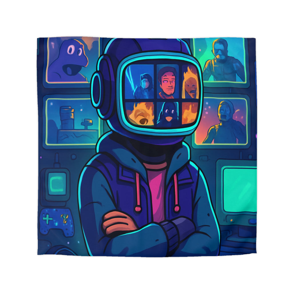 Plongée En Épopée Virtuelle Avec Dessins Animés Futuristes Pour Housse De Couette