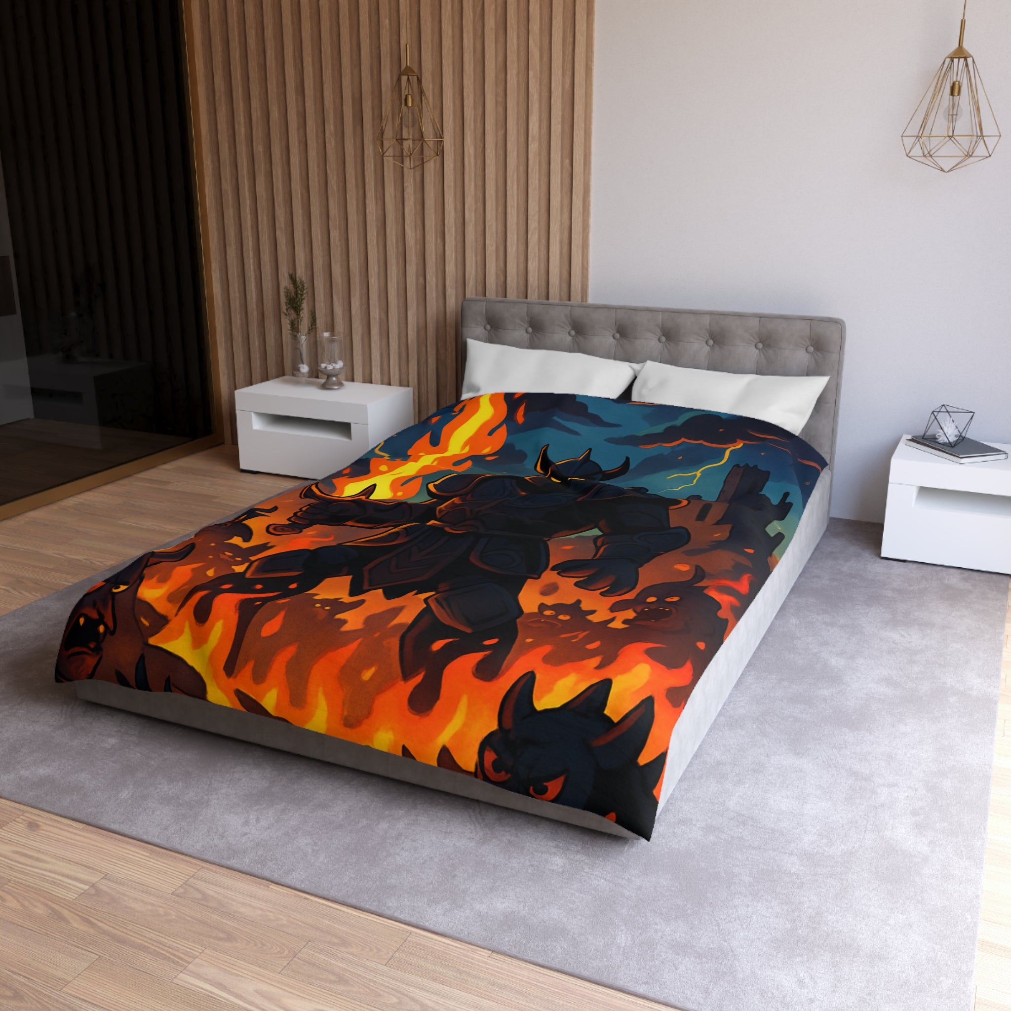 Housse de Couette Microfibre Motif Créatif Original Style Contemporain Chambre Élégante