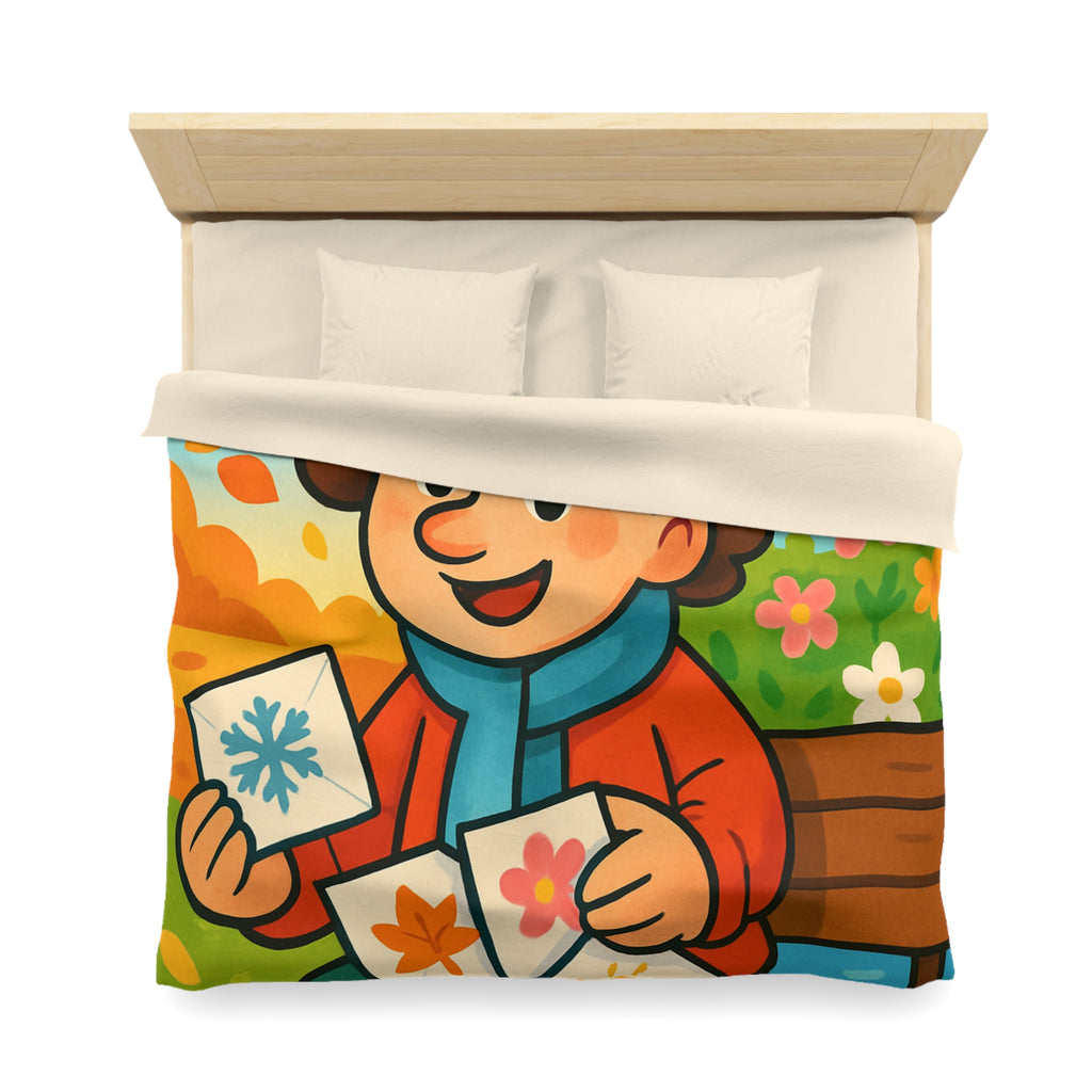 Housse de Couette Microfibre Illustration Unique Design Moderne Décoration Intérieure Raffinée