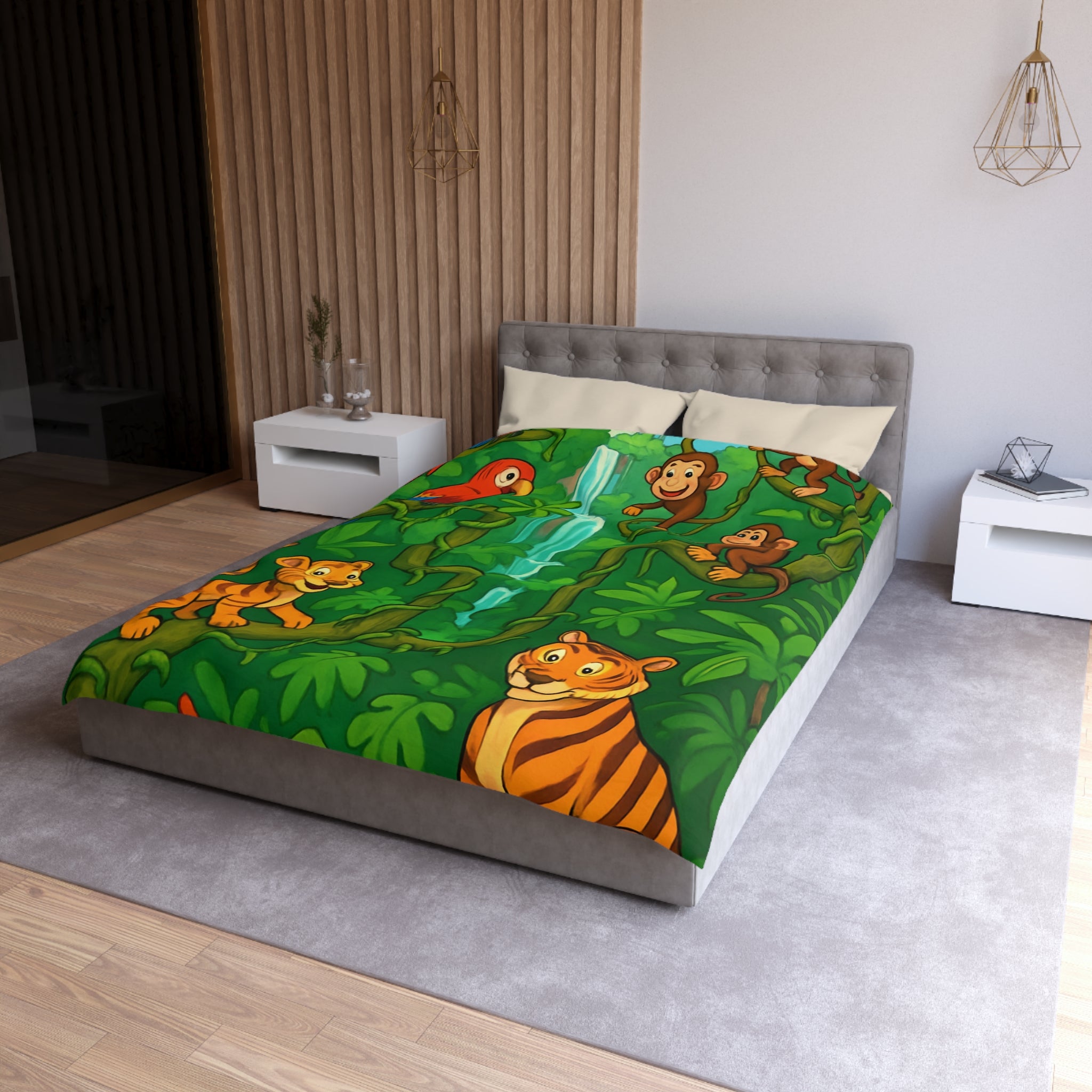 Housse de Couette Microfibre Illustration Unique Design Moderne Décoration Intérieure Raffinée