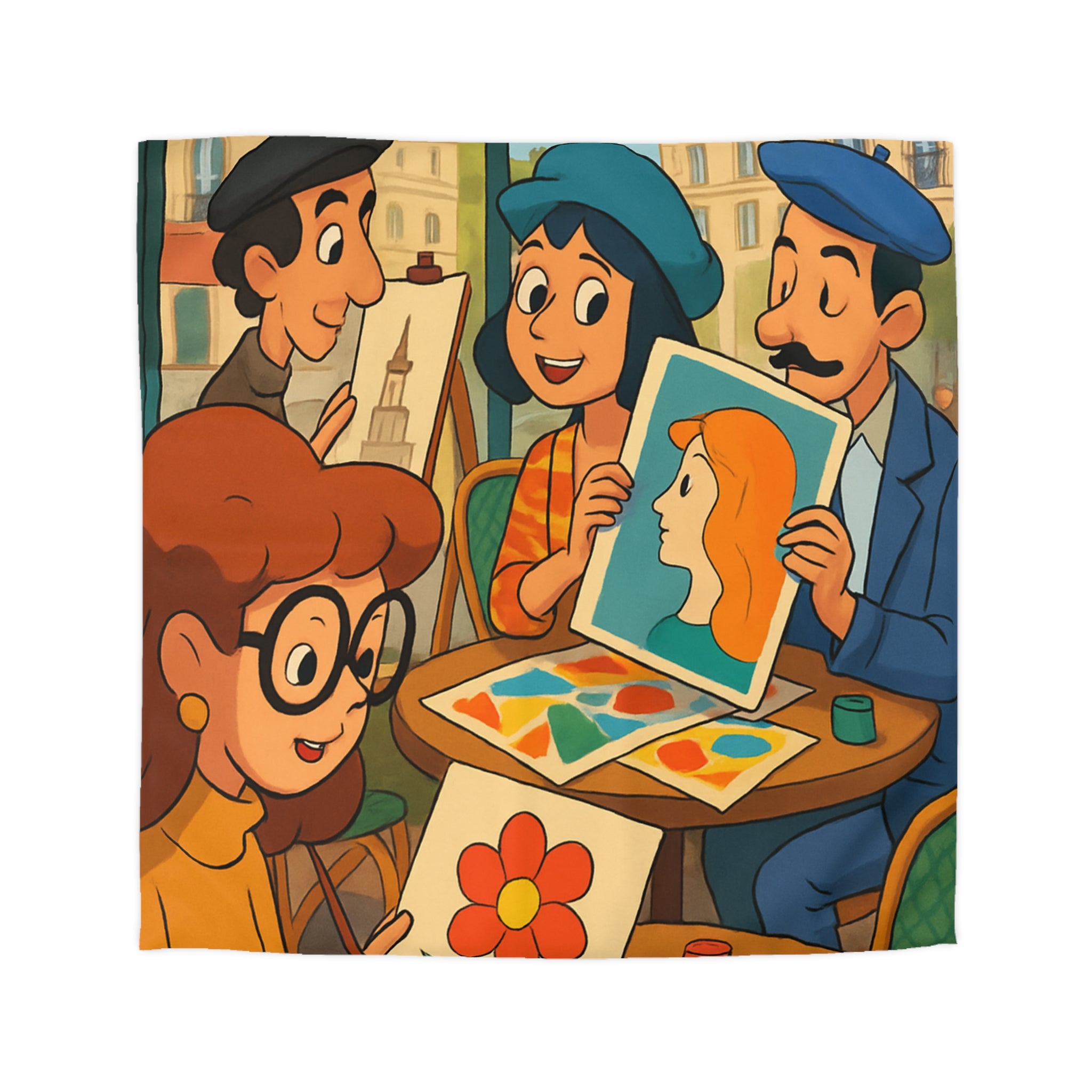 Housse de Couette Microfibre Illustration Unique Design Moderne Décoration Intérieure Raffinée