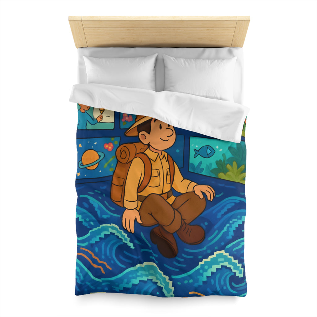 Housse de Couette Microfibre Illustration Unique Design Moderne Décoration Intérieure Raffinée