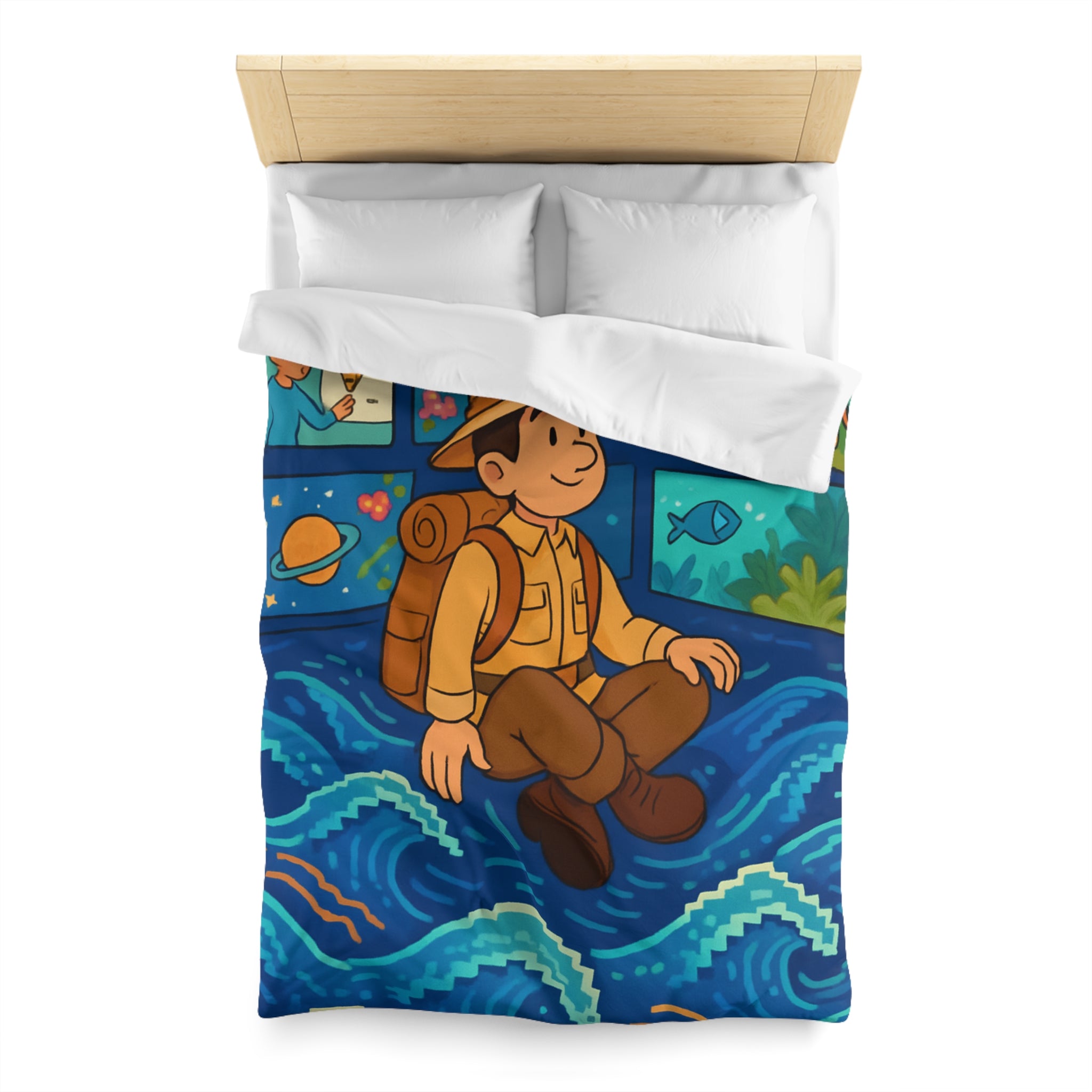 Housse de Couette Microfibre Illustration Unique Design Moderne Décoration Intérieure Raffinée