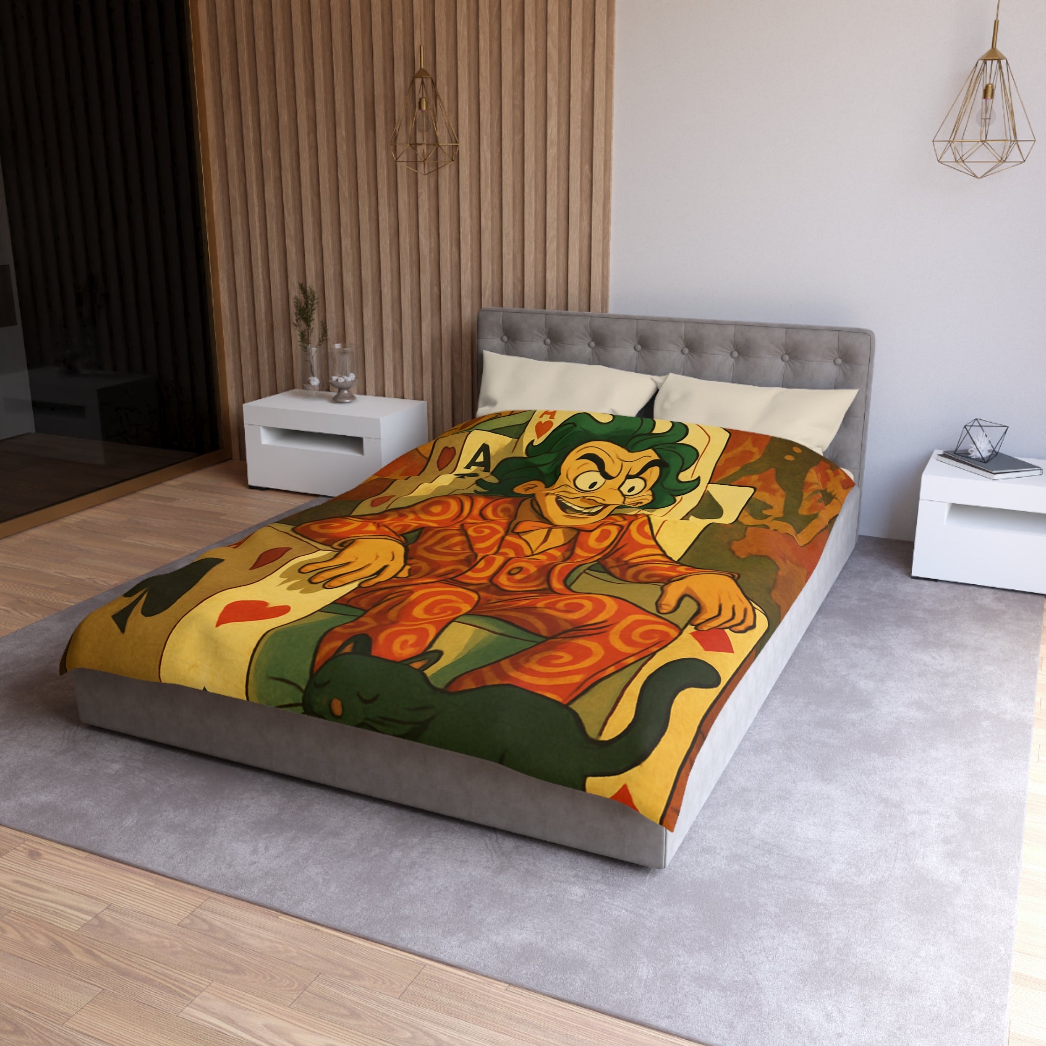 Housse de Couette Microfibre Motif Créatif Original Style Contemporain Chambre Élégante