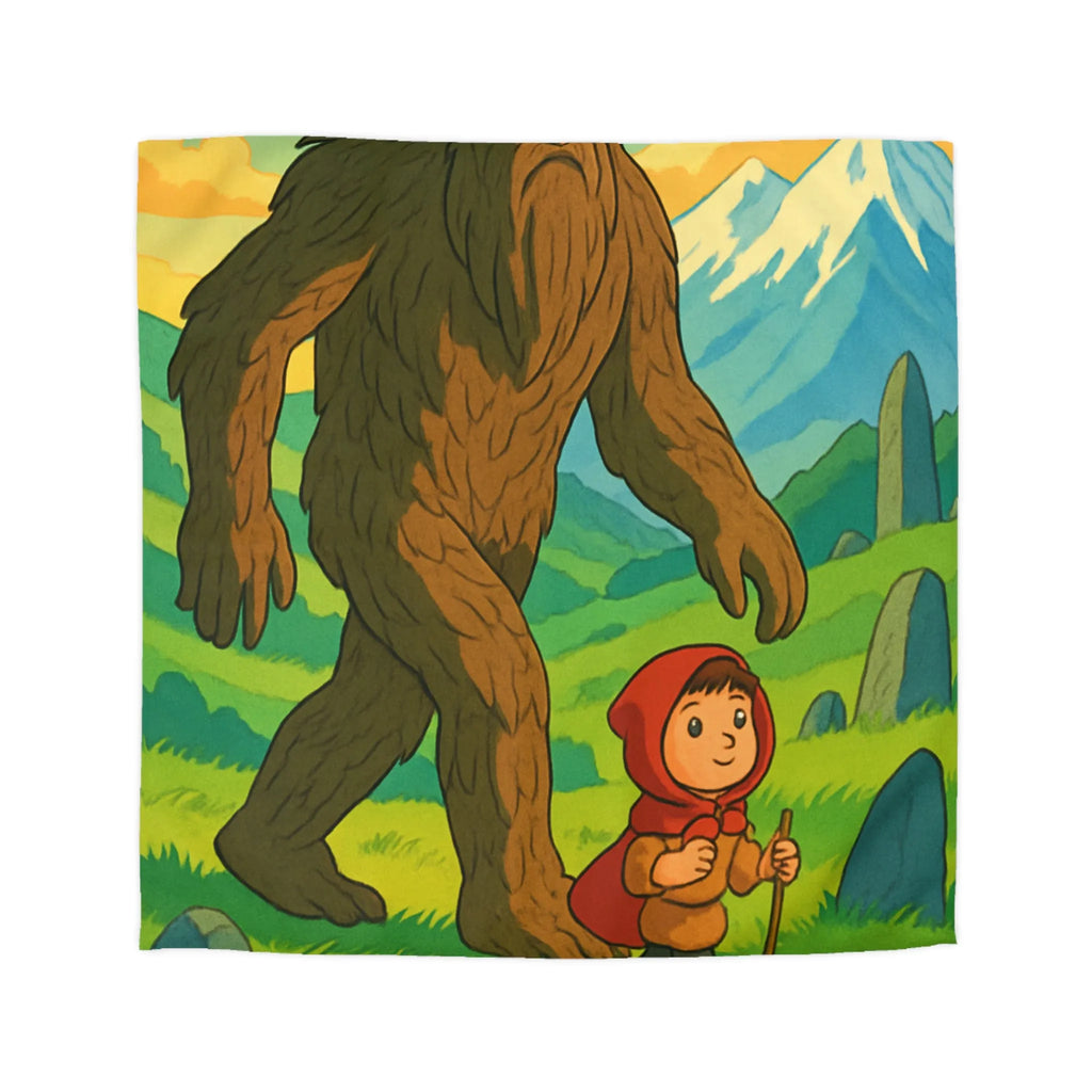 Housse de Couette Magique avec Créature Forestière et Enfant à la Cape Rouge