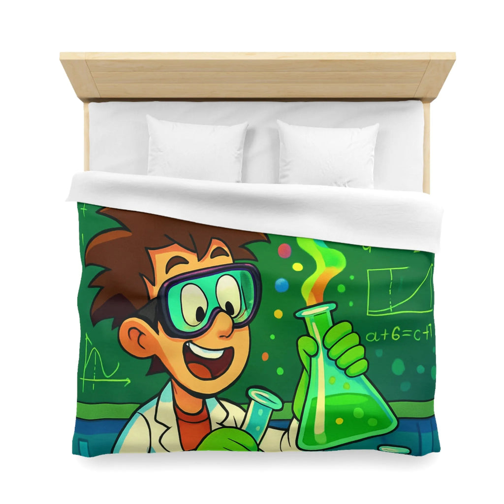 Housse de couette colorée pour enfants avec motif laboratoire scientifique amusant et éducatif