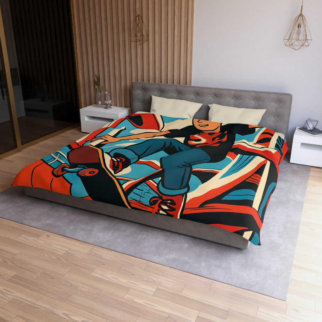 Housse de Couette Microfibre Motif Créatif Original Style Contemporain Chambre Élégante