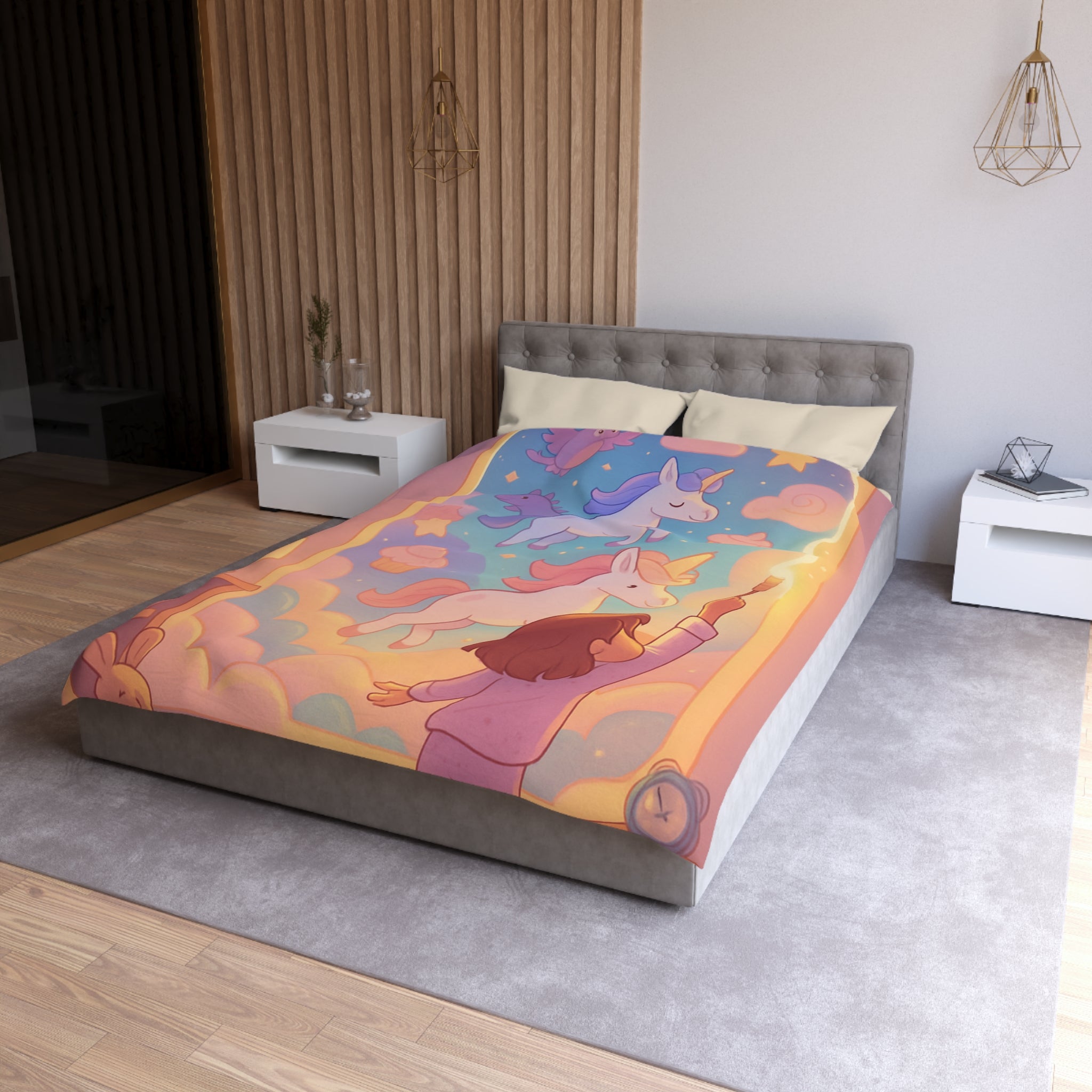 Housse de Couette Microfibre Design Artistique Moderne Décoration Chambre Confort Premium