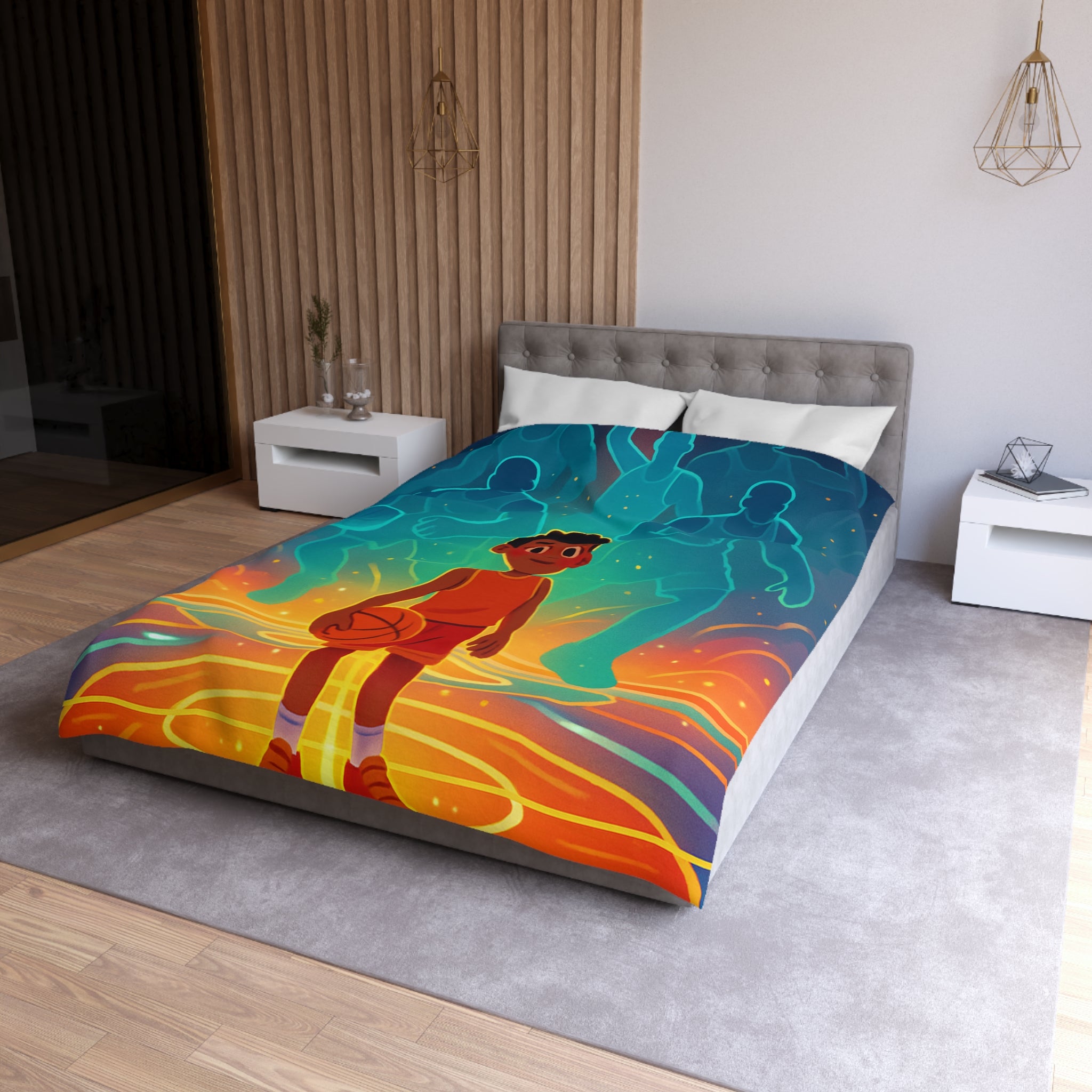 Housse de Couette Microfibre Illustration Unique Design Moderne Décoration Intérieure Raffinée