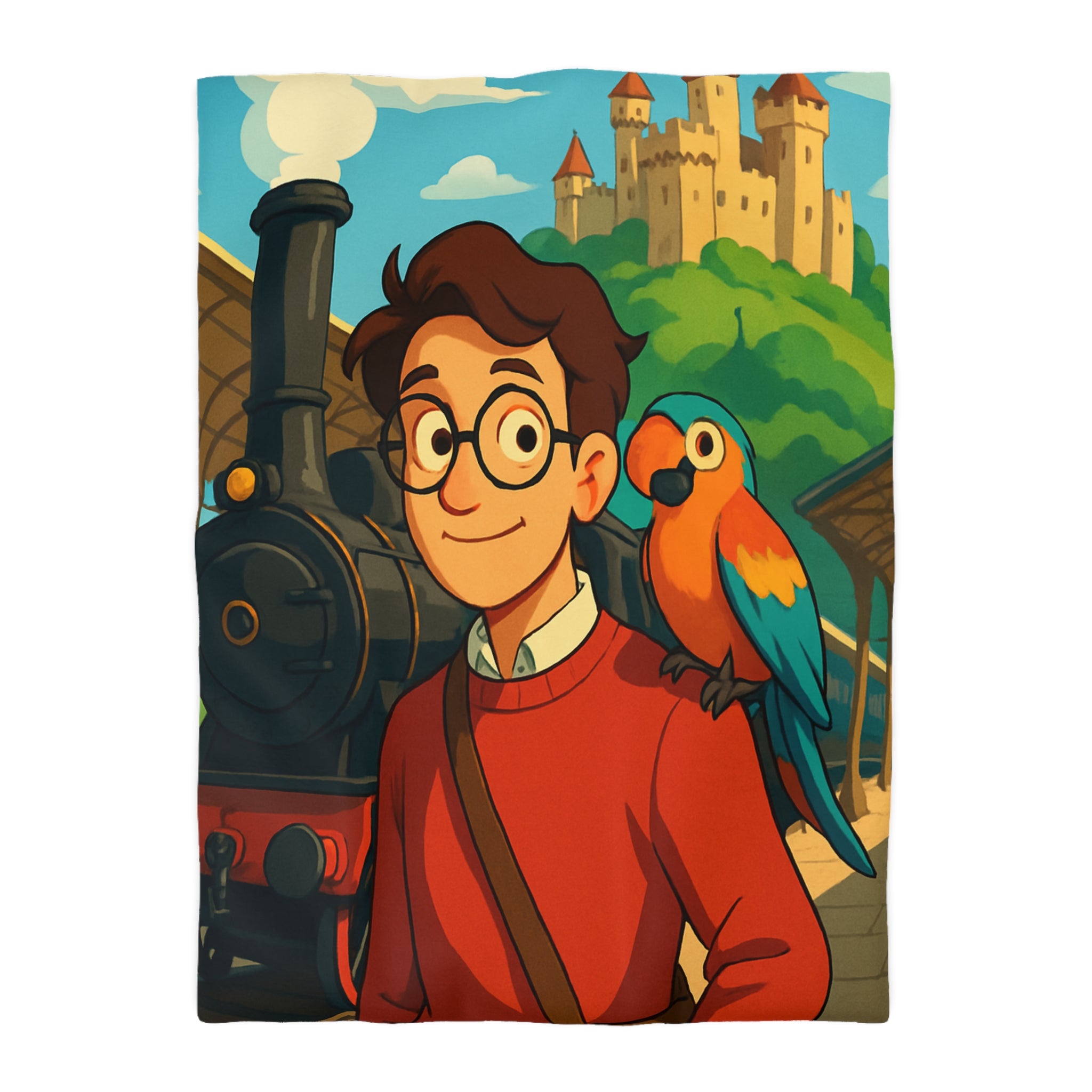 Housse de Couette Microfibre Illustration Unique Design Moderne Décoration Intérieure Raffinée