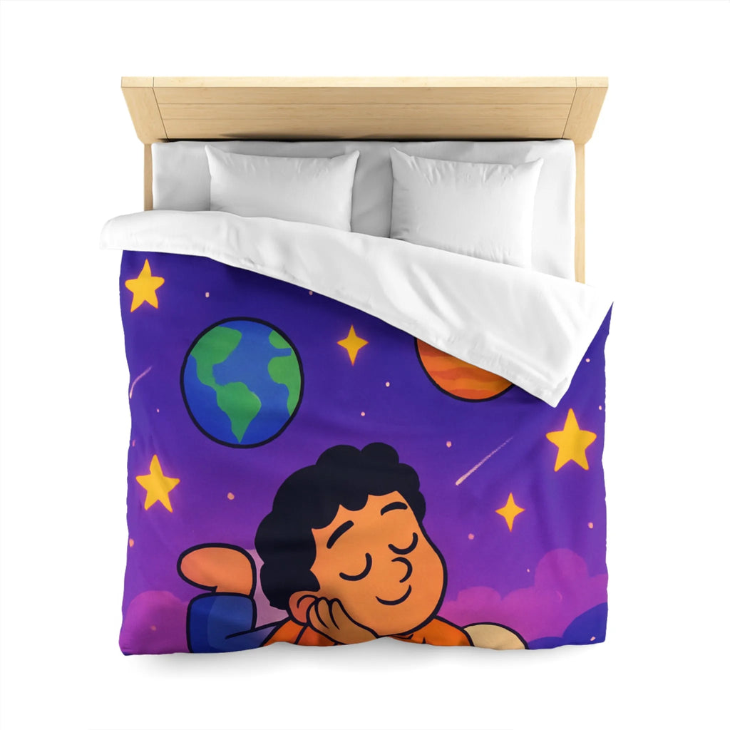 Housse de couette enfant cosmos rêve étoiles planètes univers magique et coloré