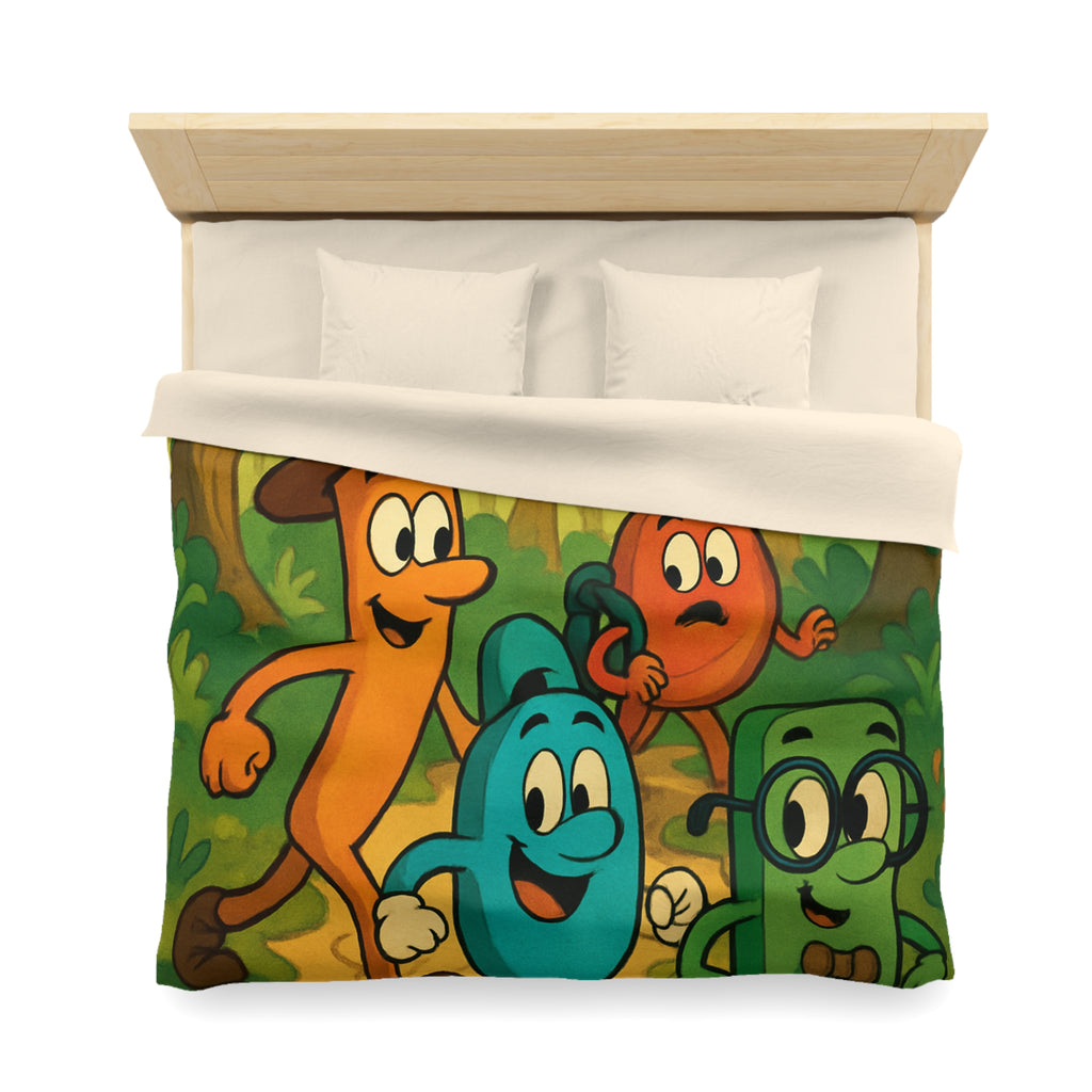 Housse de Couette Microfibre Motif Créatif Original Style Contemporain Chambre Élégante