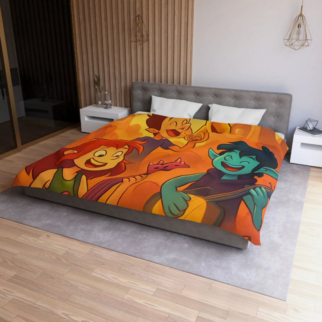 Housse de Couette avec Illustrations Musicales Fantaisistes pour Enfants et Adolescents Colorée