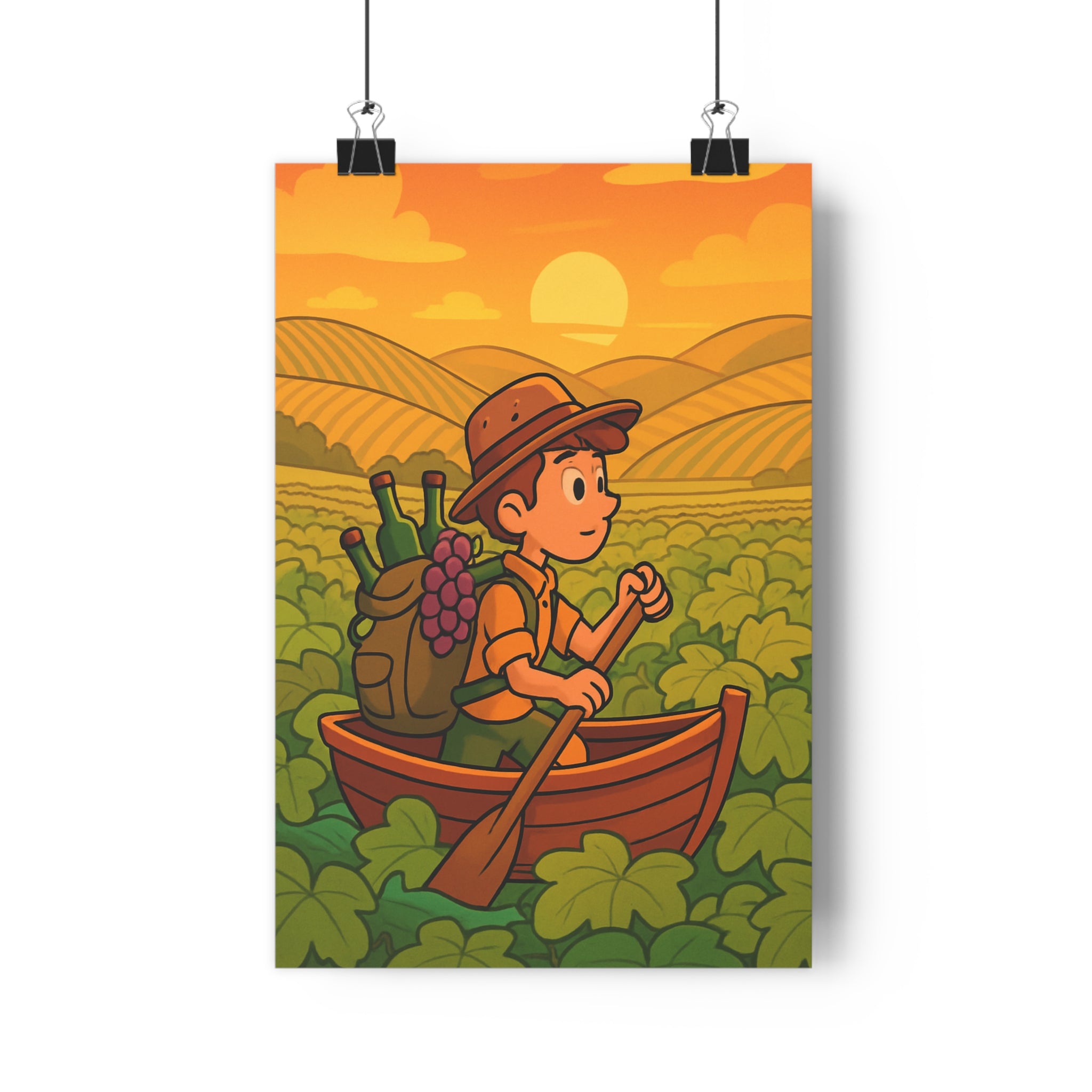 Poster décoratif aventure cartoon vibrant été cuisine salle à manger art 30x46 dynamique chapeau