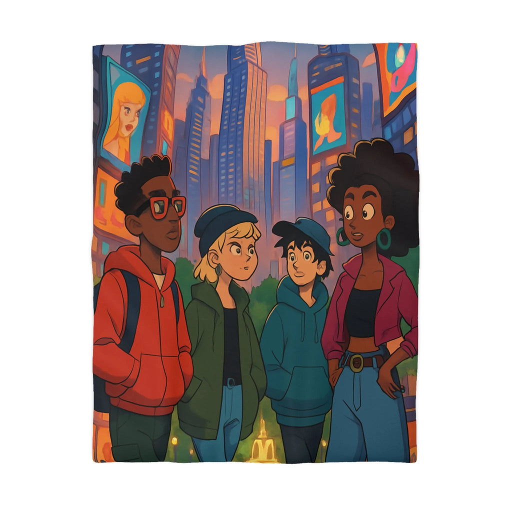 Housse de Couette Microfibre Art Graphique Contemporain Style Décoratif Chambre Tendance