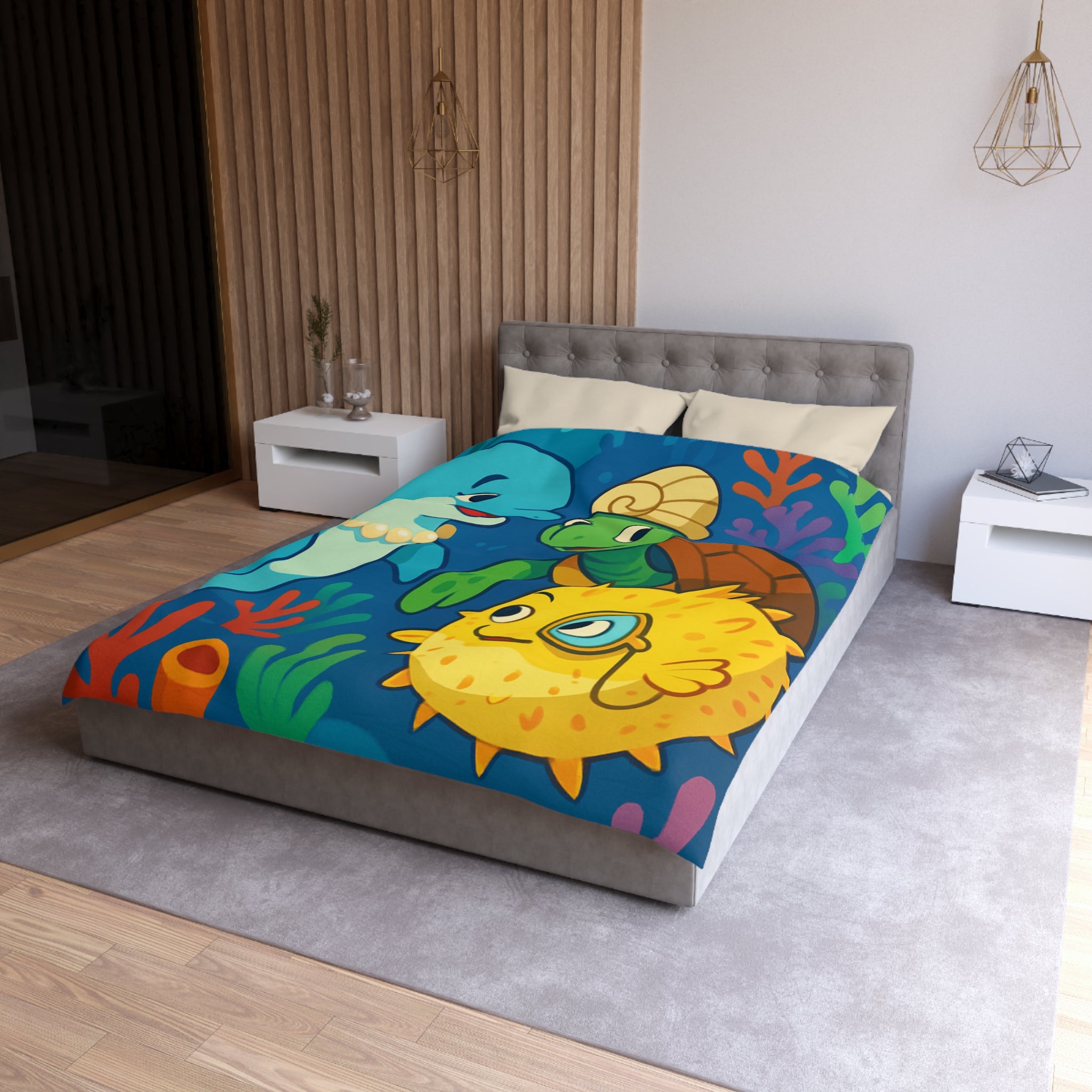 Housse de Couette Microfibre Design Artistique Moderne Décoration Chambre Confort Premium