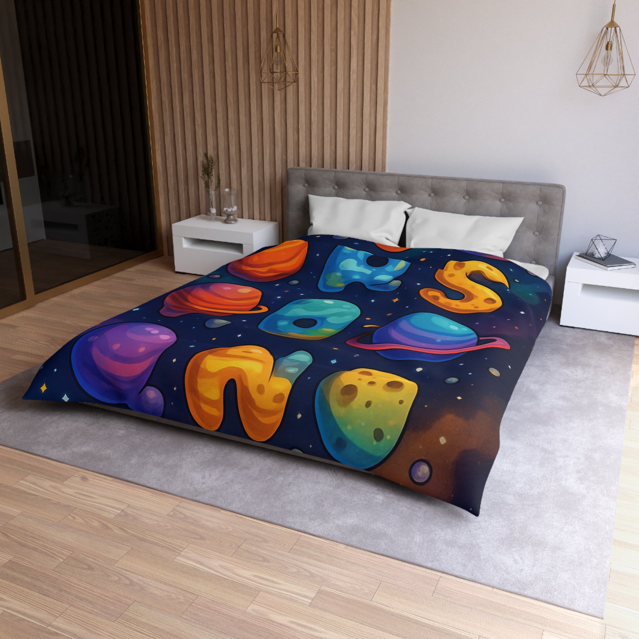 Housse de Couette Microfibre Design Artistique Moderne Décoration Chambre Confort Premium