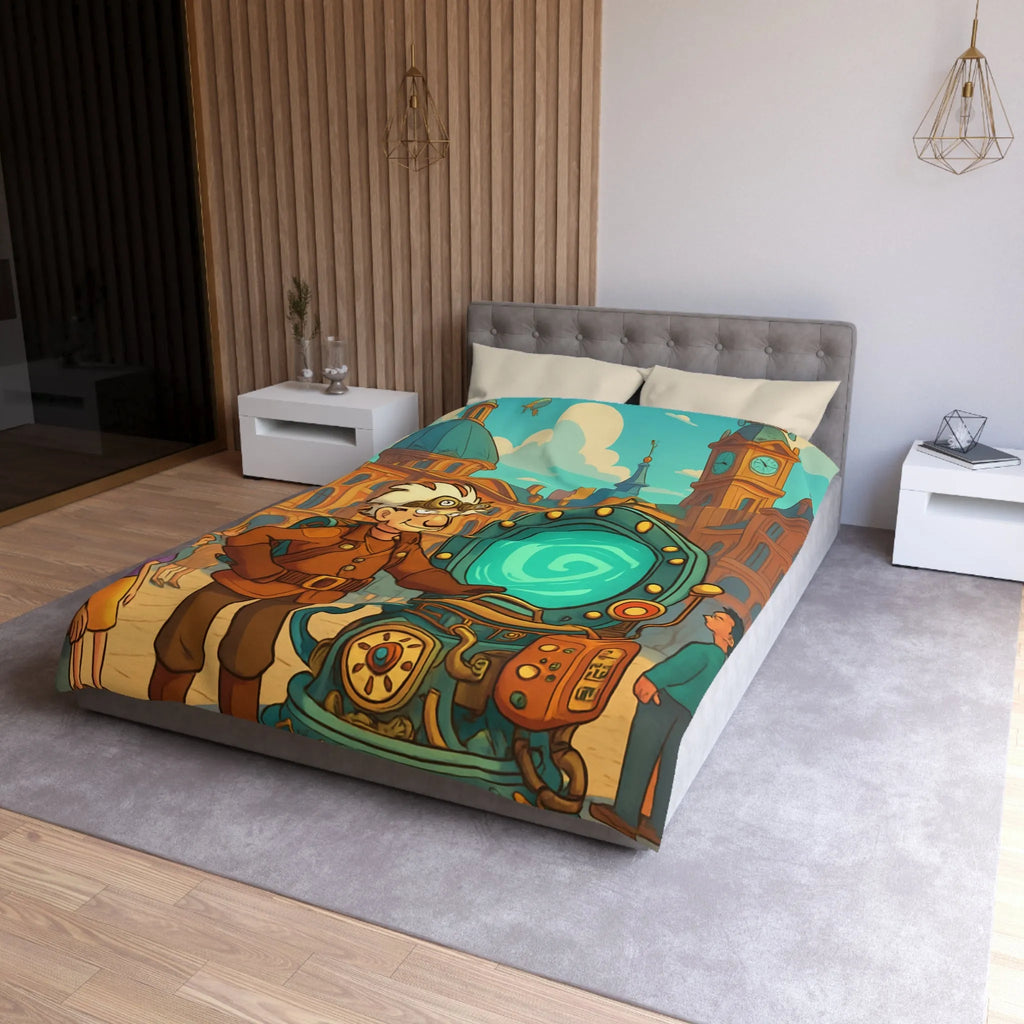 Housse de Couette Microfibre Art Graphique Contemporain Style Décoratif Chambre Tendance