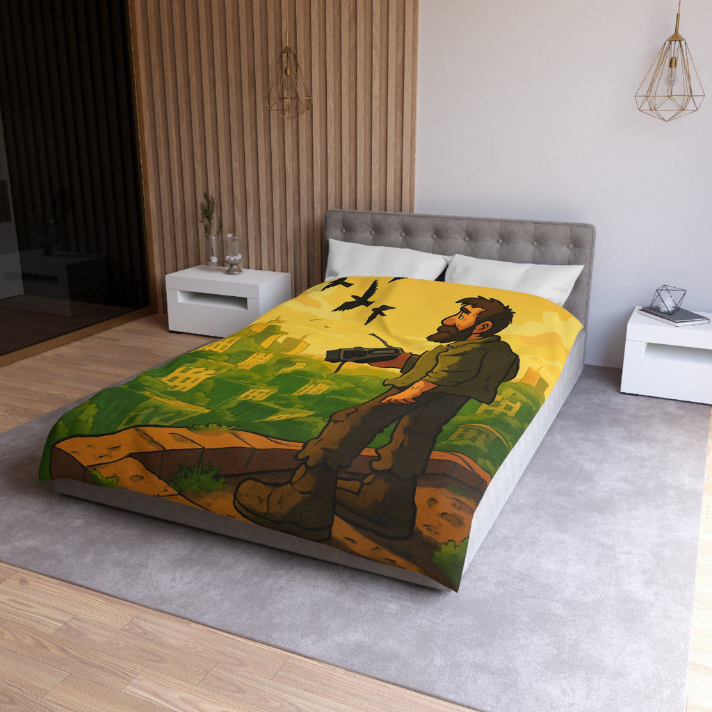 Housse de Couette Microfibre Illustration Unique Design Moderne Décoration Intérieure Raffinée