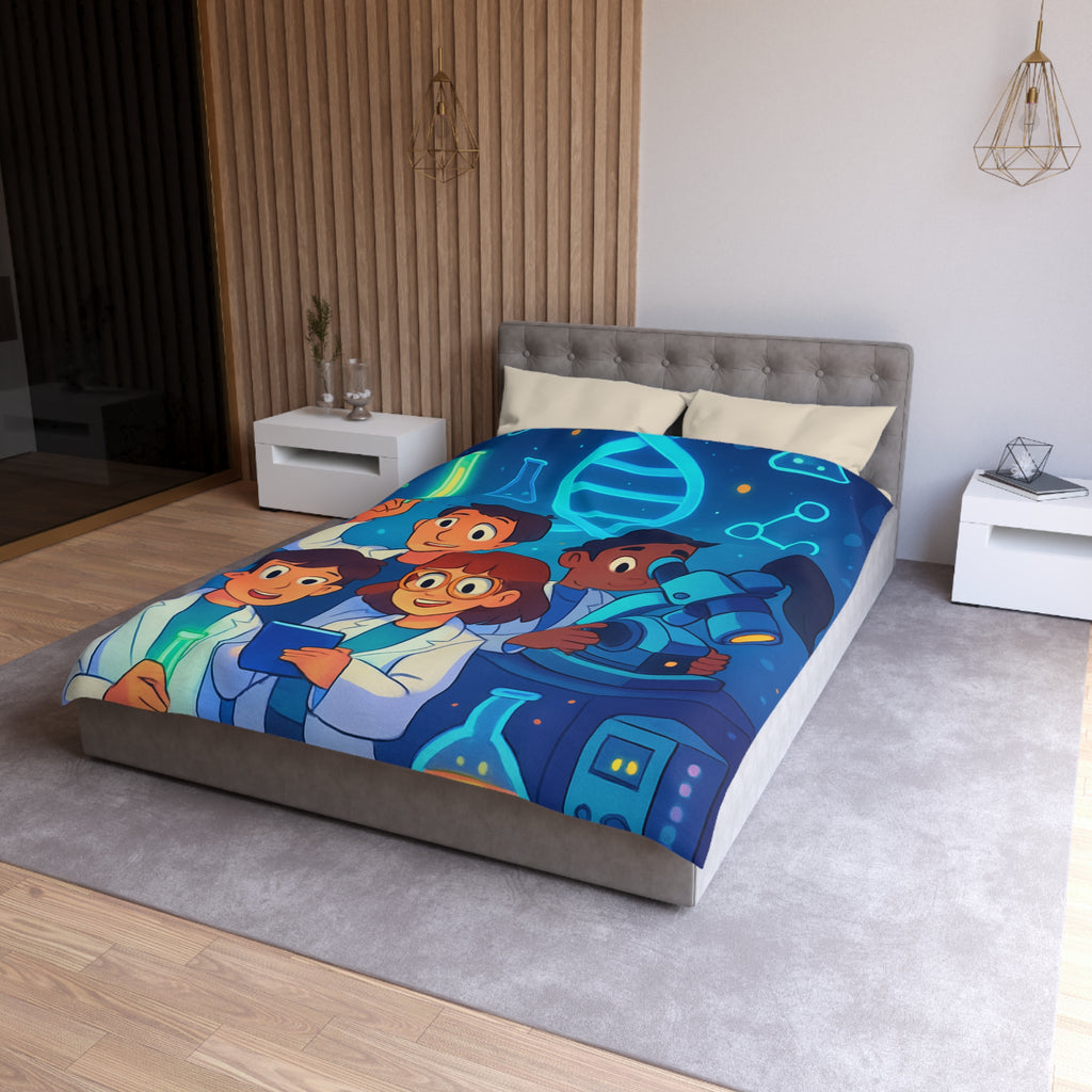 Housse de couette science fun pour enfants avec motifs ADN et chimie amusante