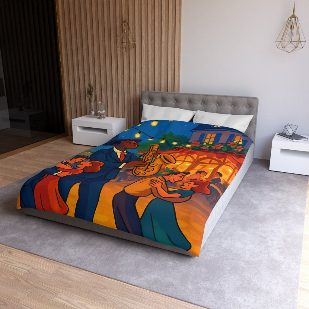 Housse de Couette Romantique Jazz Nuit avec Danseurs et Lumières Ambiance Parisienne