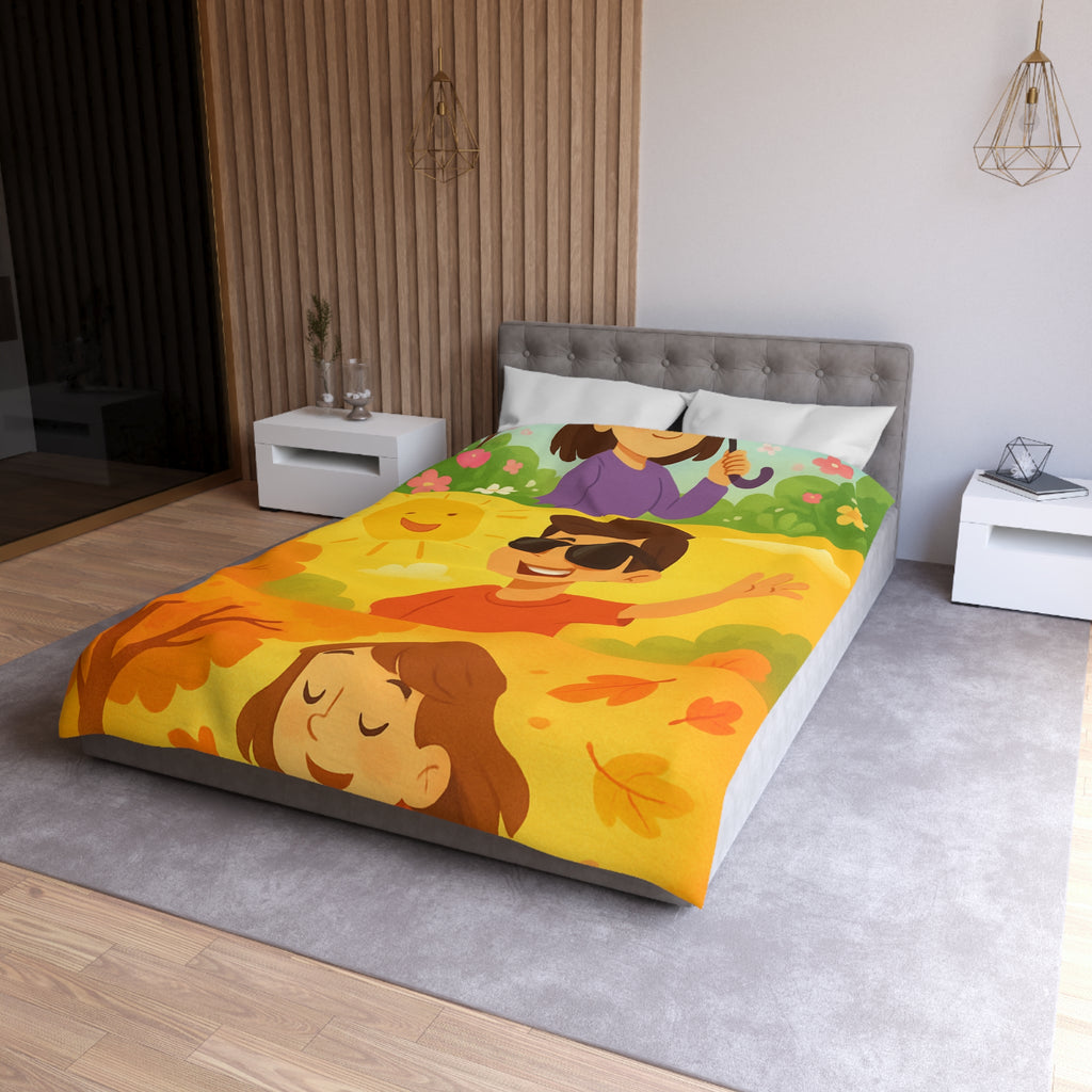 Housse de Couette Microfibre Design Artistique Moderne Décoration Chambre Confort Premium