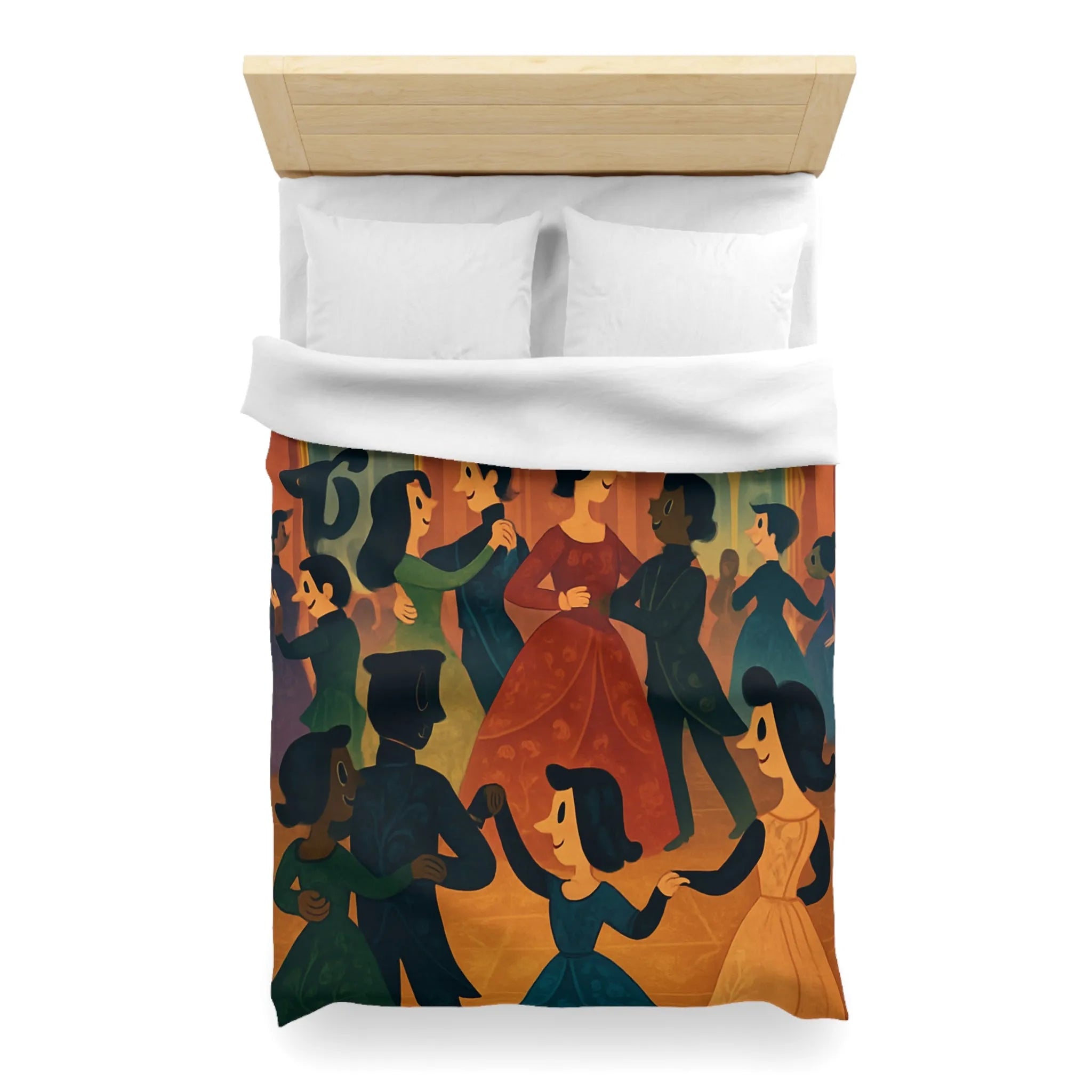 Élégant Bal de l'Époque Romantique dans une Splendeur de Couleurs Chaudes et Riche