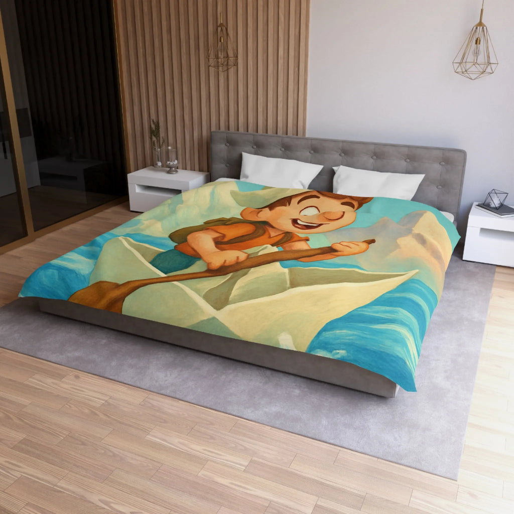 Housse de Couette Microfibre Art Graphique Contemporain Style Décoratif Chambre Tendance