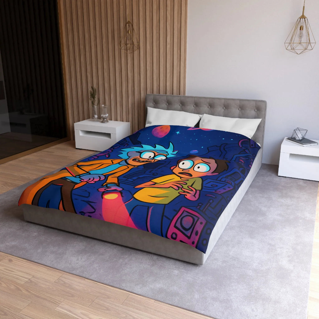 Housse de Couette Microfibre Art Graphique Contemporain Style Décoratif Chambre Tendance