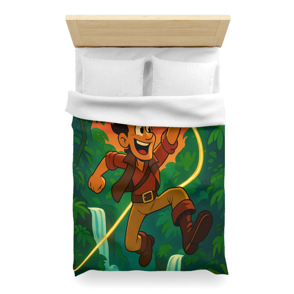 Housse de couette aventure jungle vibrante cascade pour chambre à thème nature