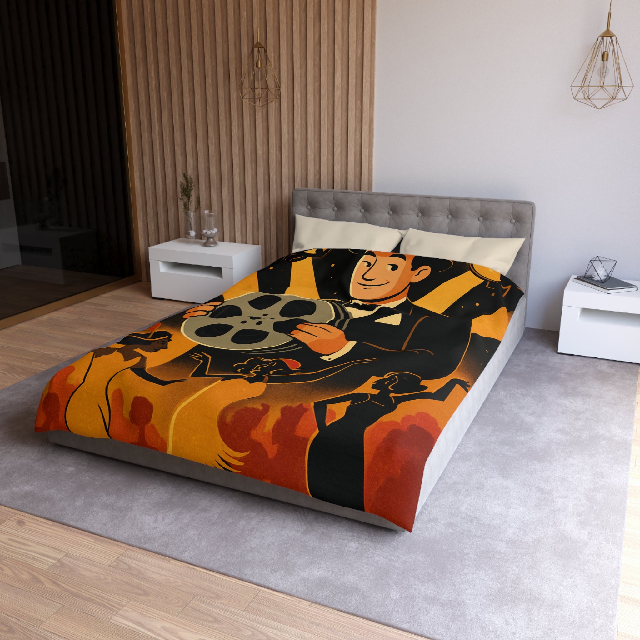 Housse de Couette Microfibre Illustration Unique Design Moderne Décoration Intérieure Raffinée