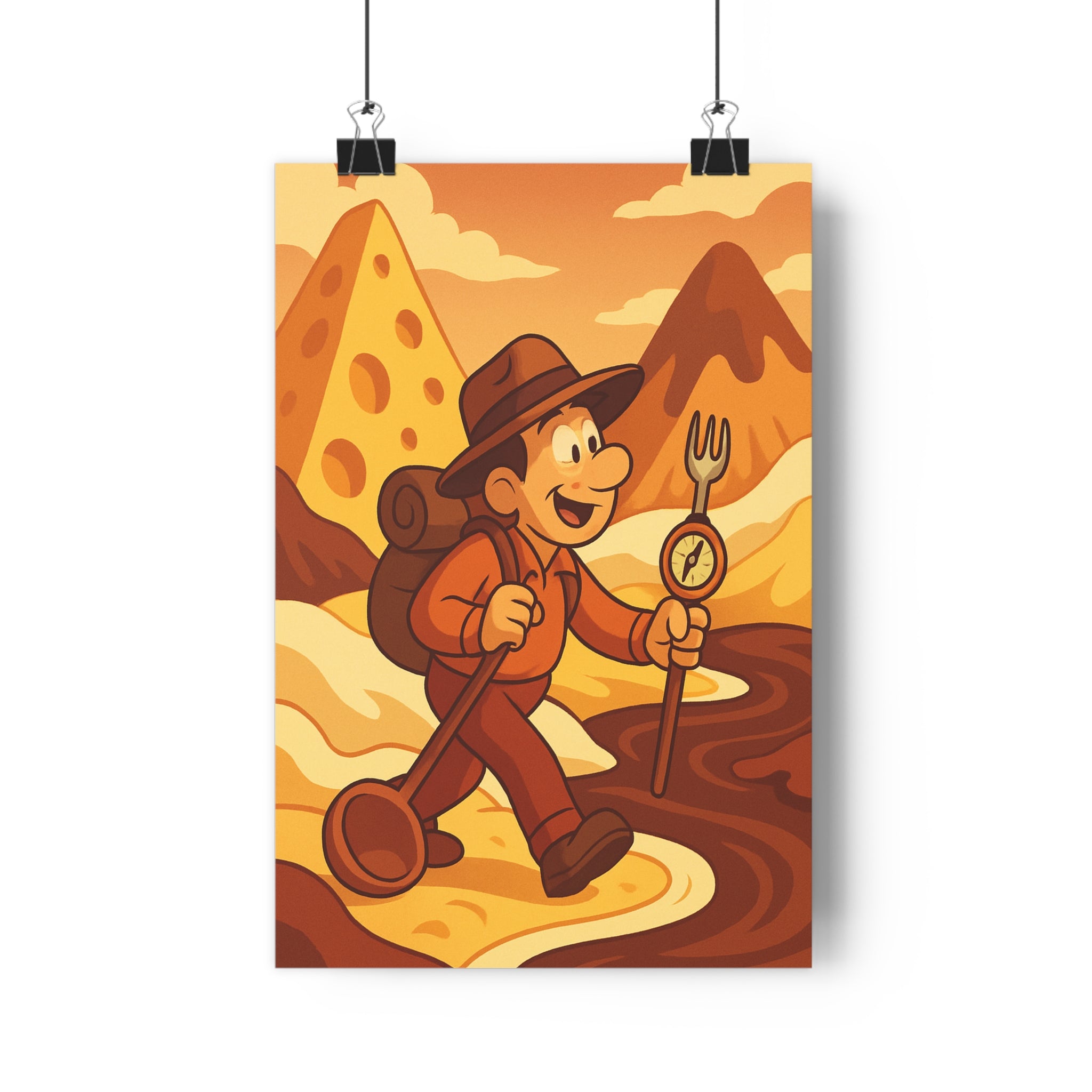 Poster décoratif aventure cartoon cuisine couleur chaude joyeux enfant salle mur décoration unique qualité