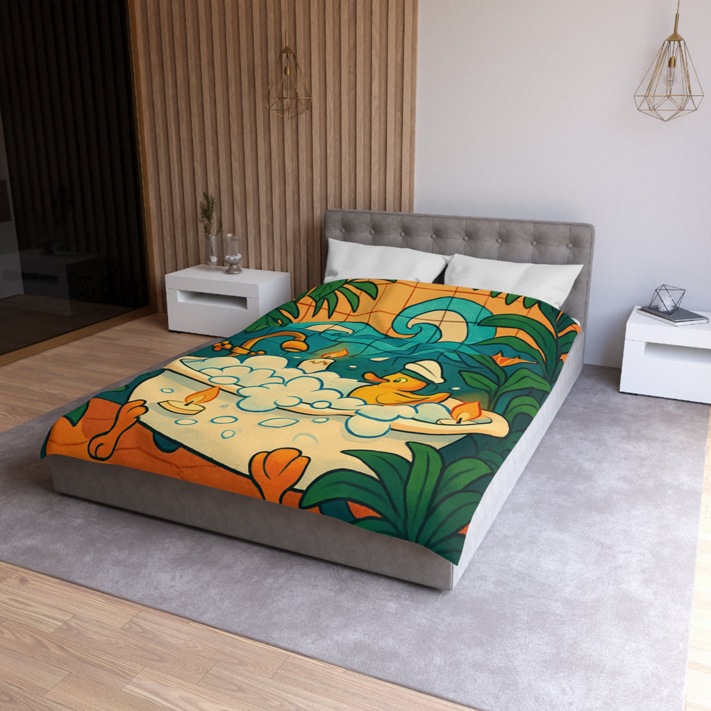 Housse de Couette Microfibre Design Artistique Moderne Décoration Chambre Confort Premium