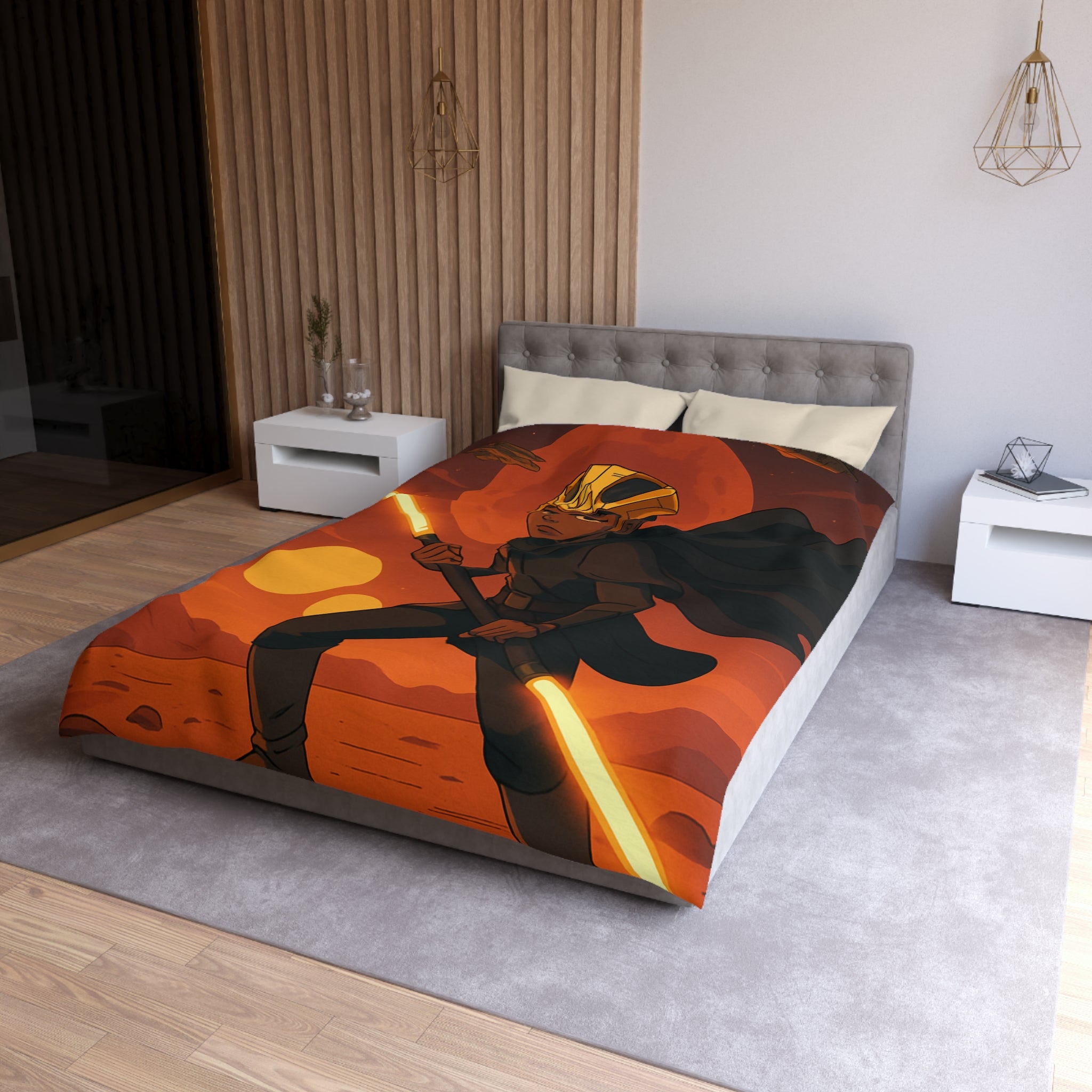 Housse de Couette Microfibre Motif Créatif Original Style Contemporain Chambre Élégante