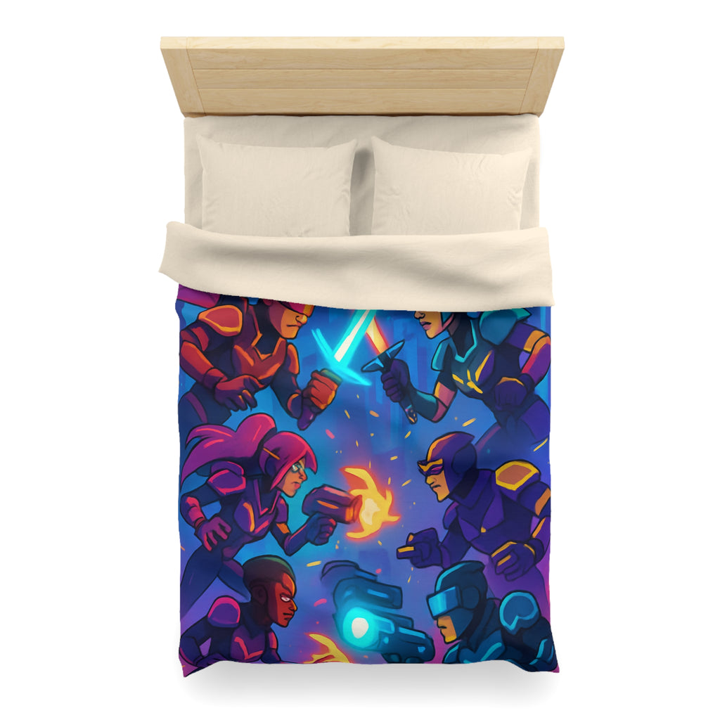 Housse de Couette Microfibre Motif Créatif Original Style Contemporain Chambre Élégante