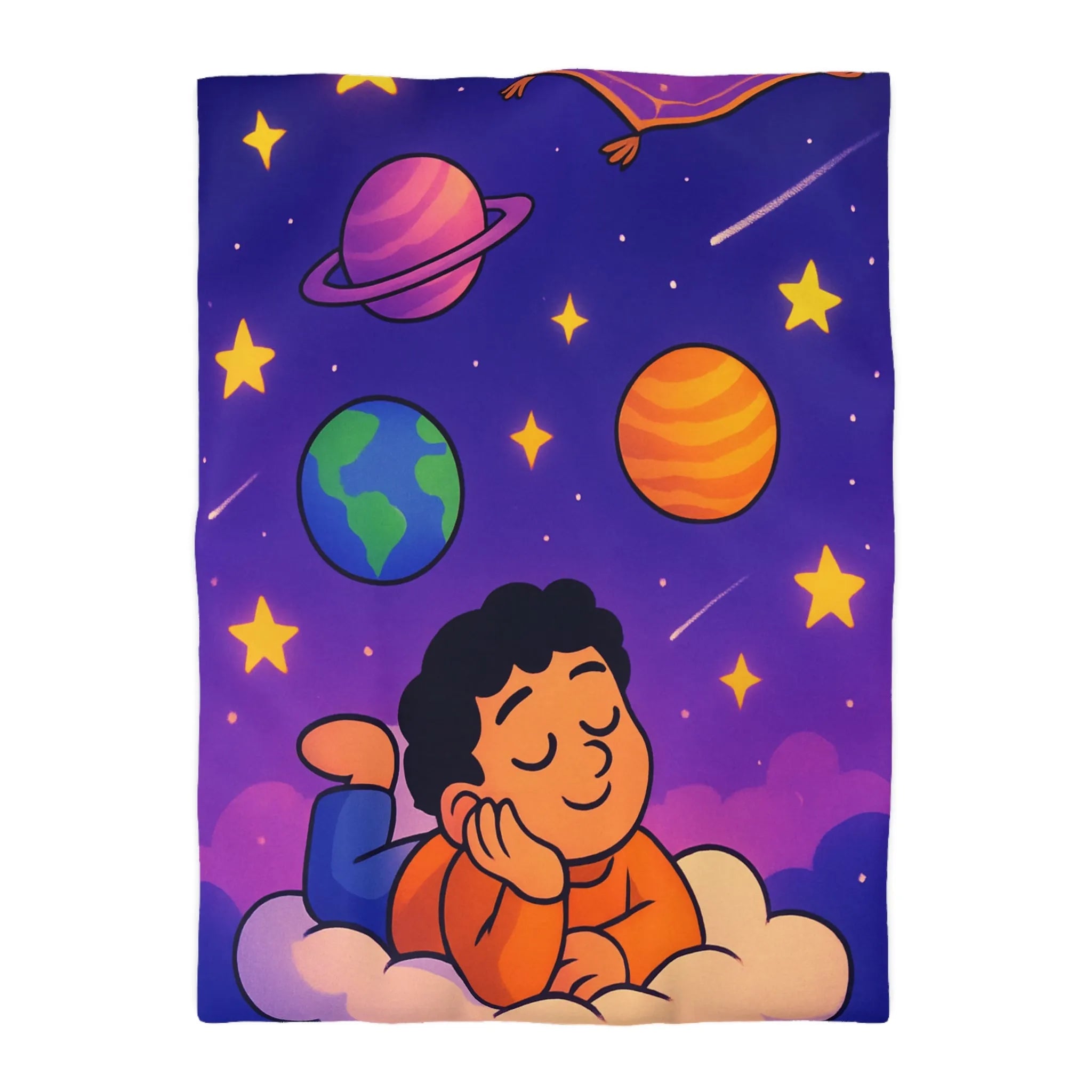 Housse de couette enfant cosmos rêve étoiles planètes univers magique et coloré